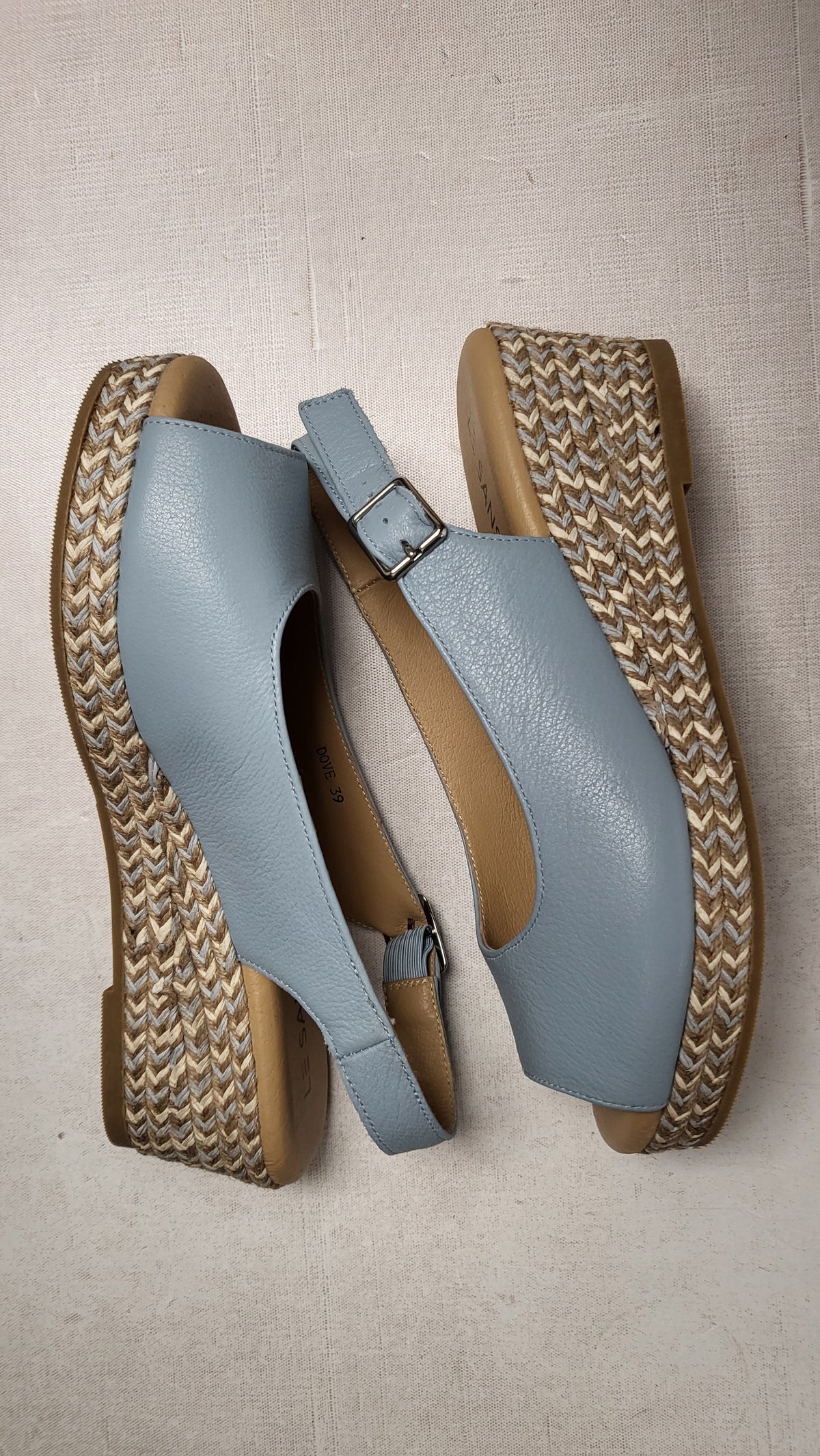 Le Sana Baby Blue Wedge Sandal (39)