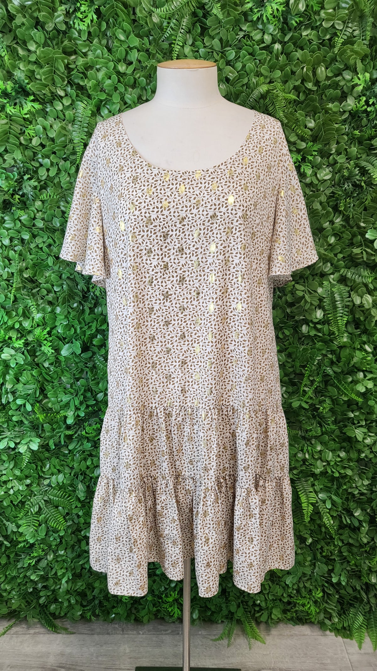Amaya Gold/Cream Foil Dress (12)