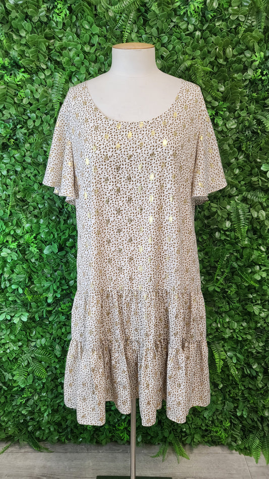 Amaya Gold/Cream Foil Dress (12)