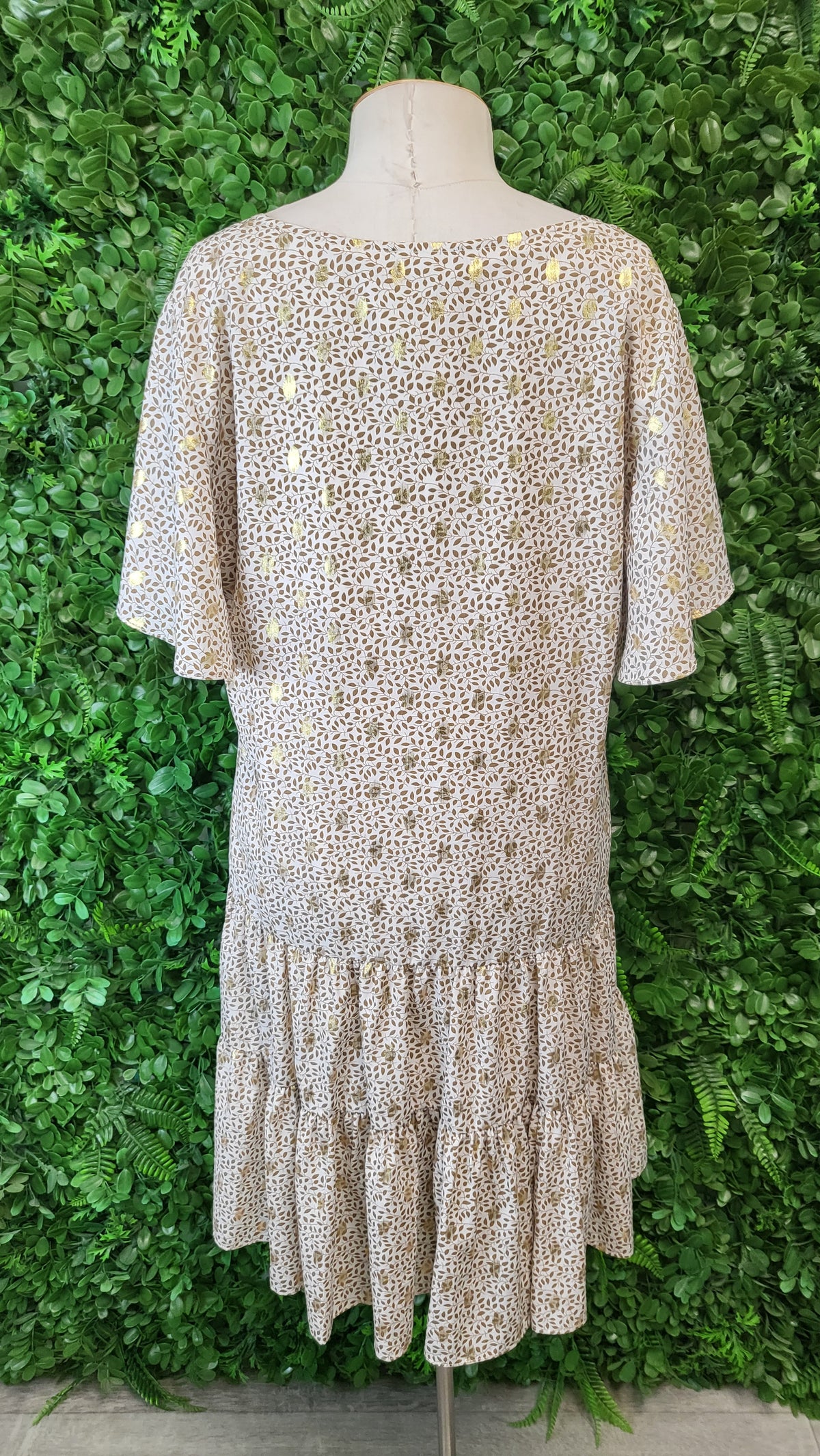 Amaya Gold/Cream Foil Dress (12)