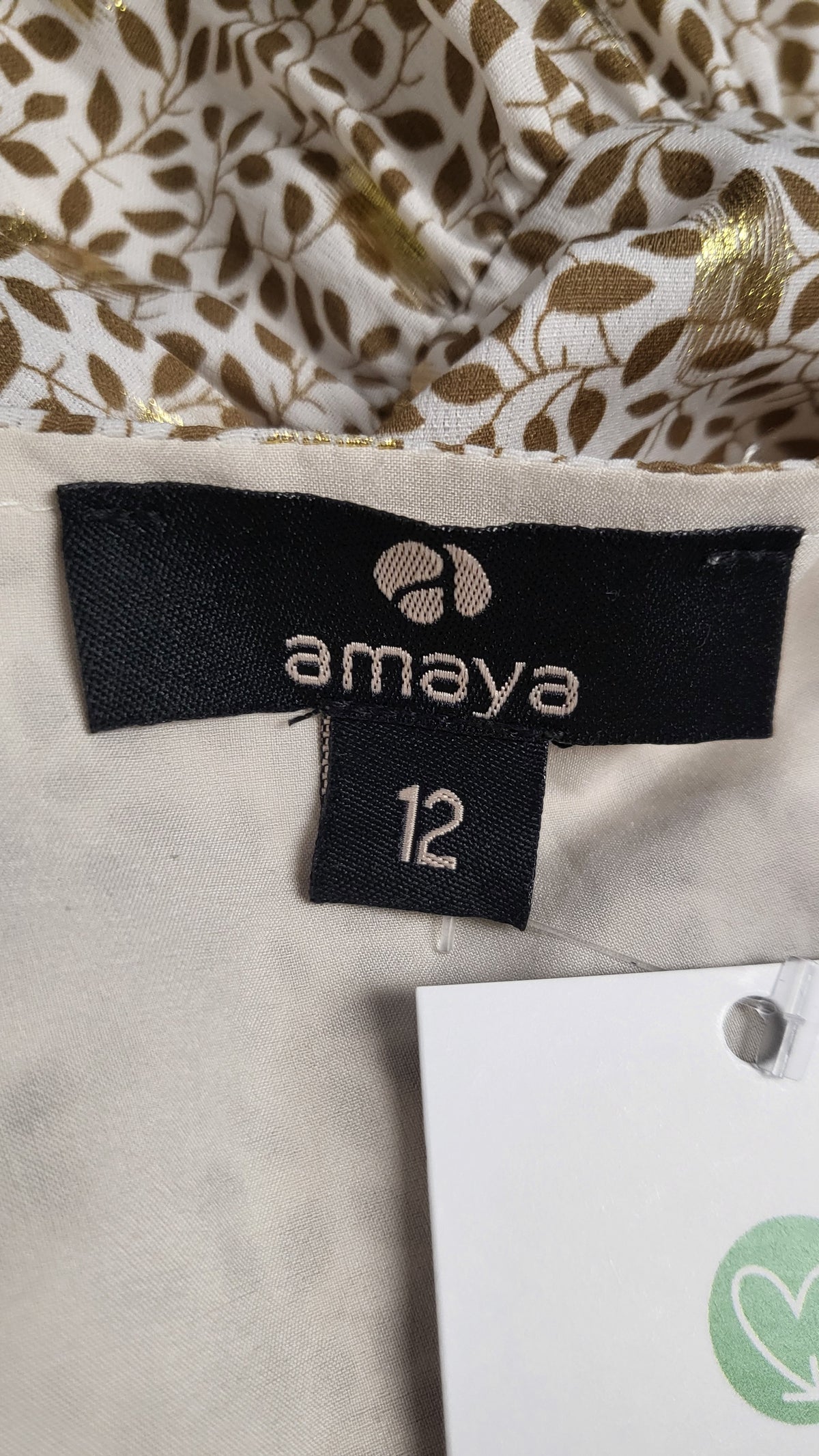 Amaya Gold/Cream Foil Dress (12)