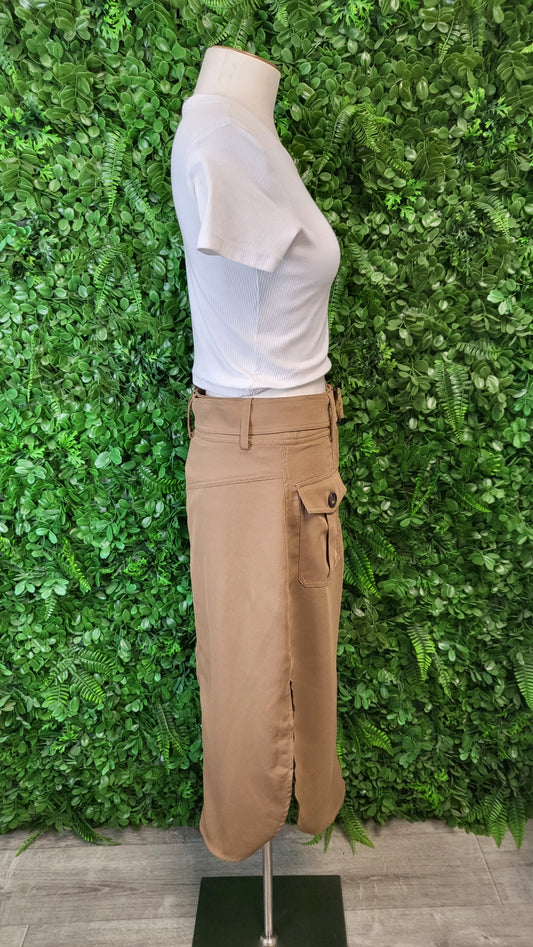 Wish Tan Midi Cargo Skirt (8)