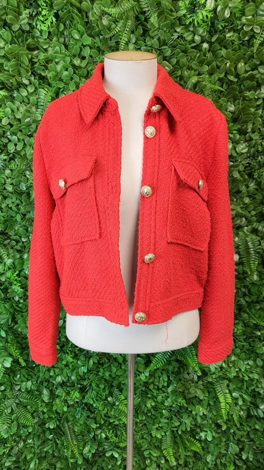 Decjuba Orange Textured Jacket (10)