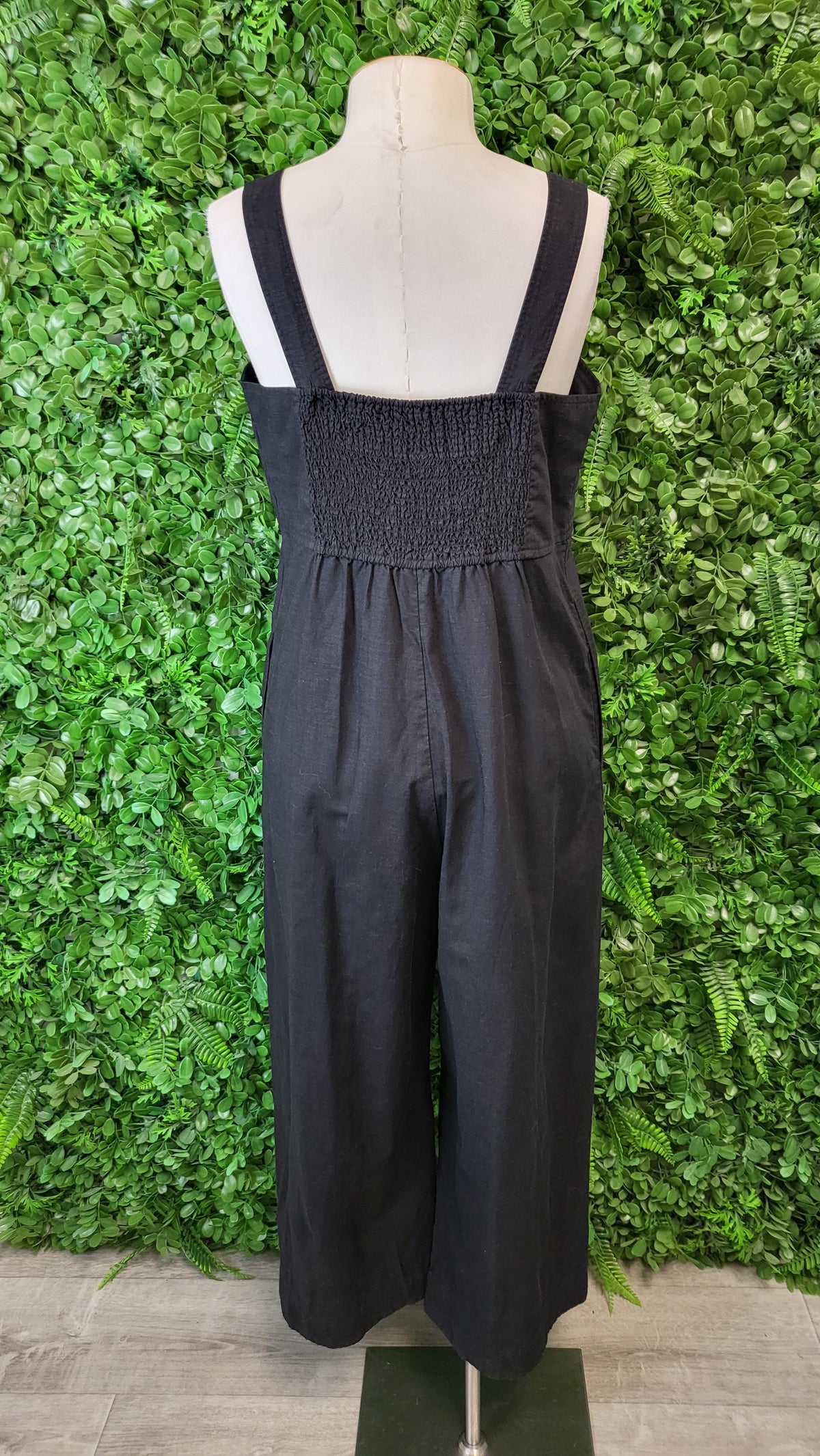Uniqlo Black Linen Blend Dungarees (12)