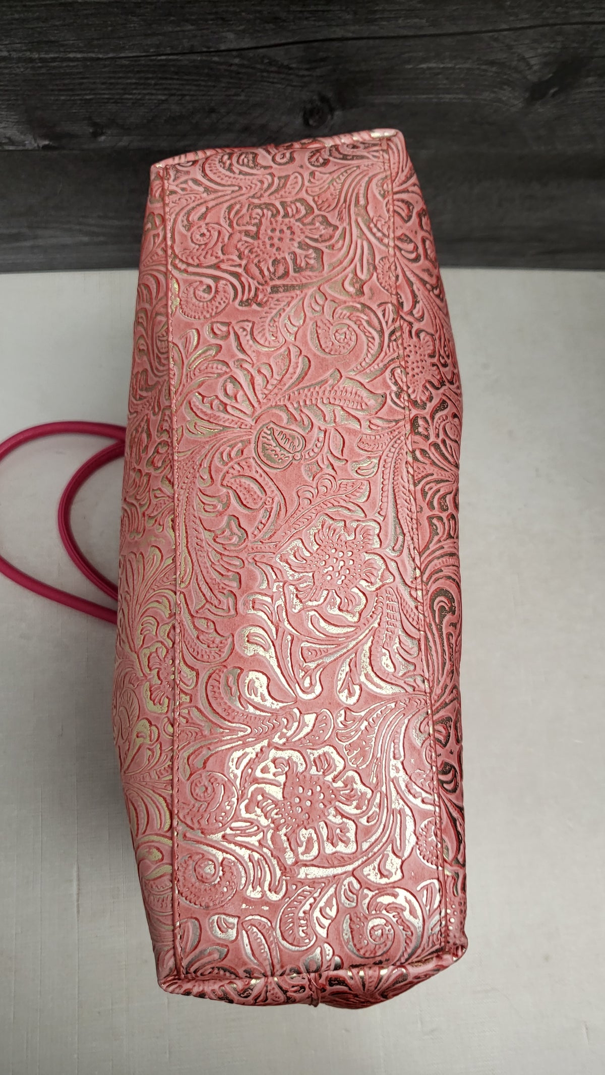 Olga Berg Pink Textured Tote Bag