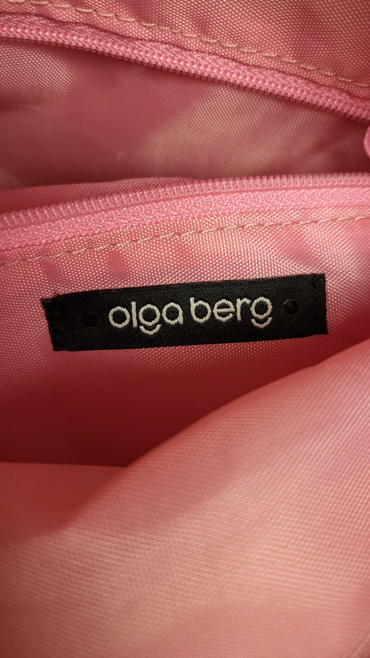 Olga Berg Pink Textured Tote Bag