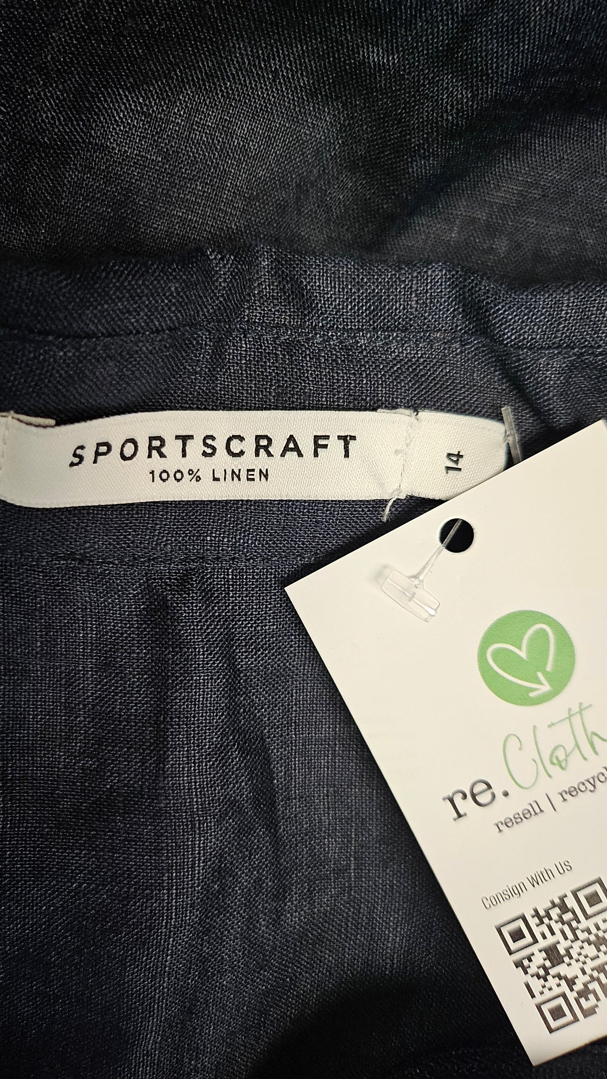 Sportscraft Navy Linen Zip Dress (14)