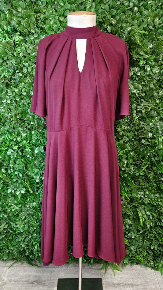 Coast Wine High Neck Dress (16)