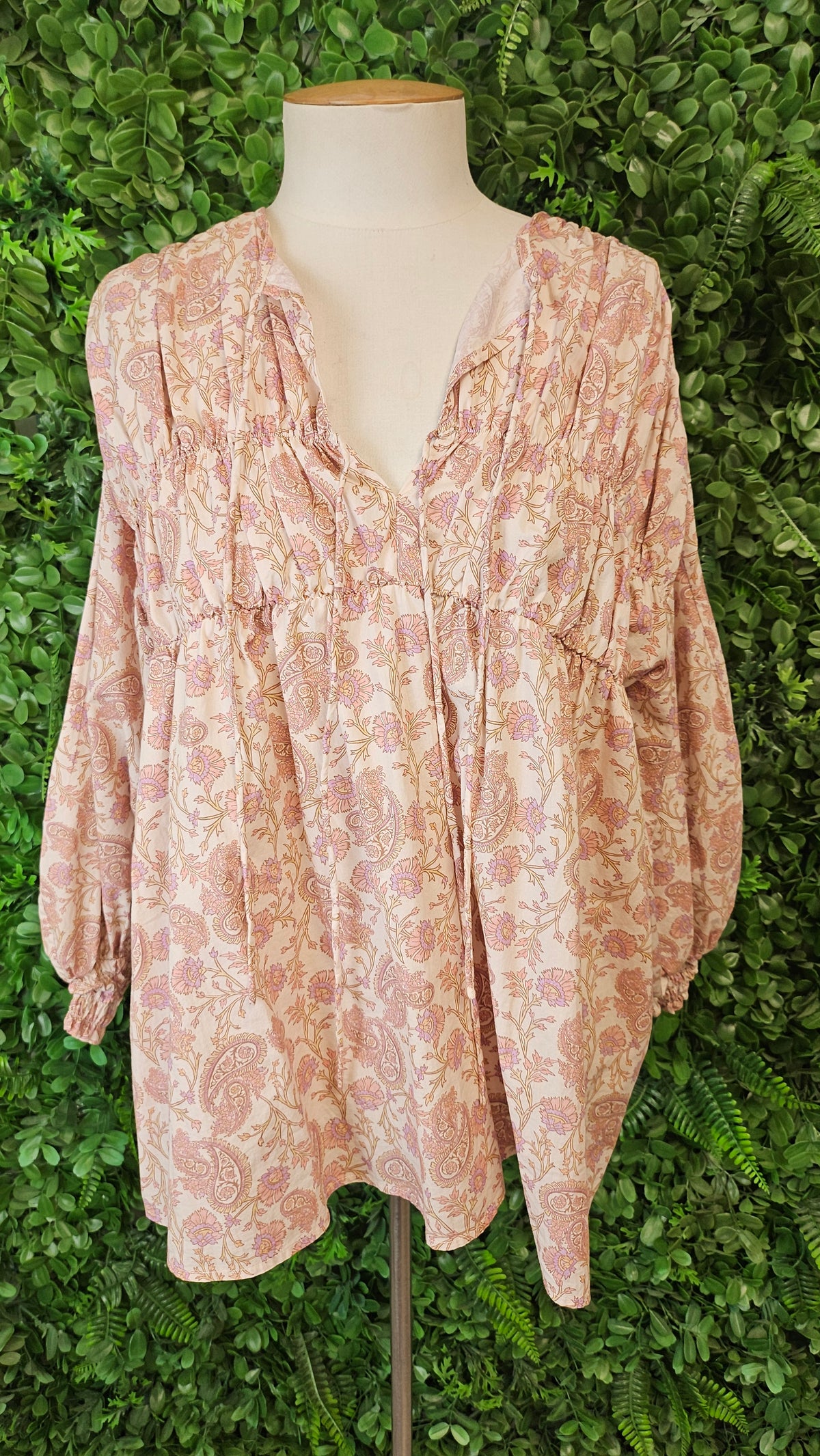 Kinney Print Gathered Blouse (10-12)