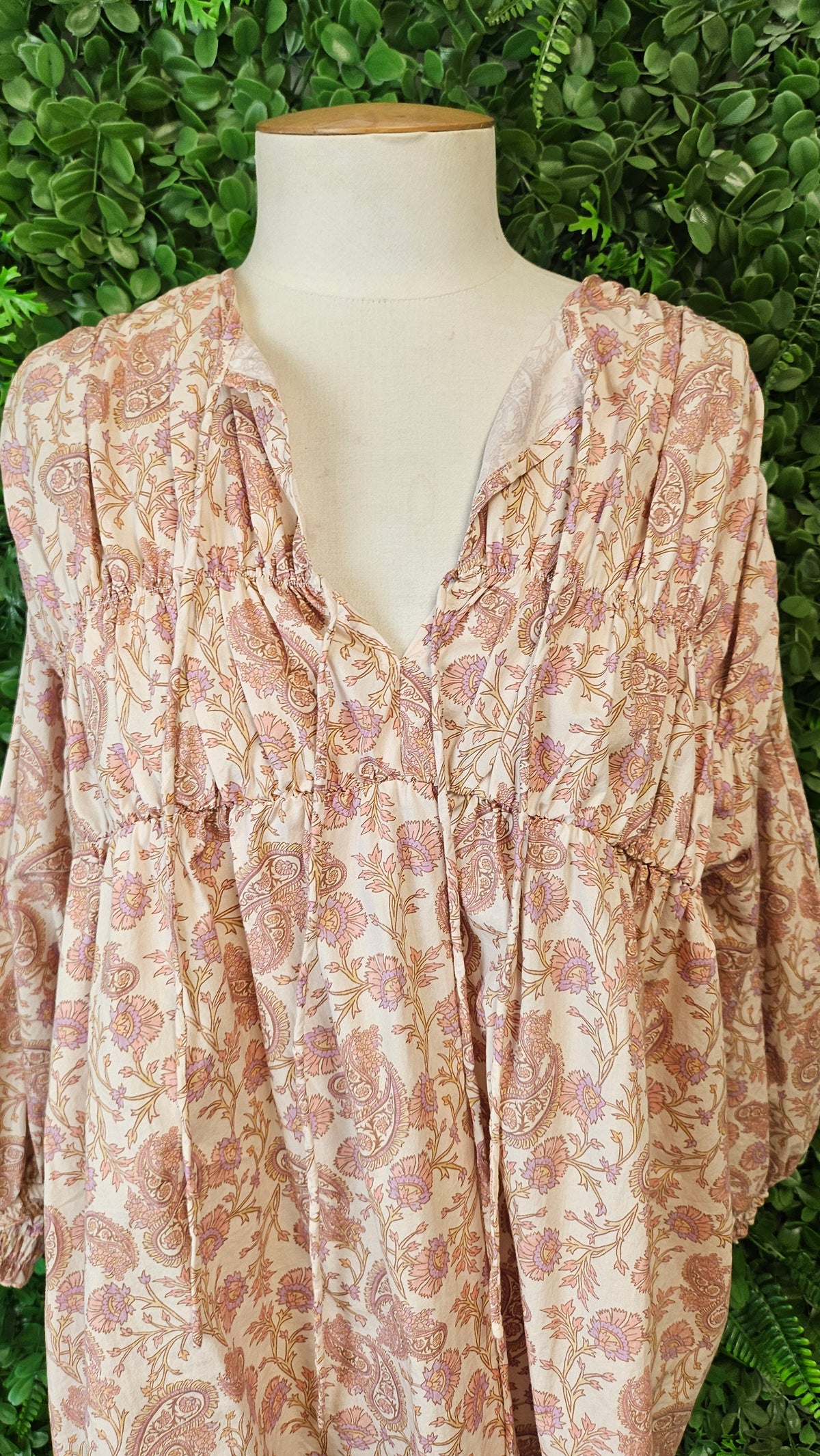 Kinney Print Gathered Blouse (10-12)