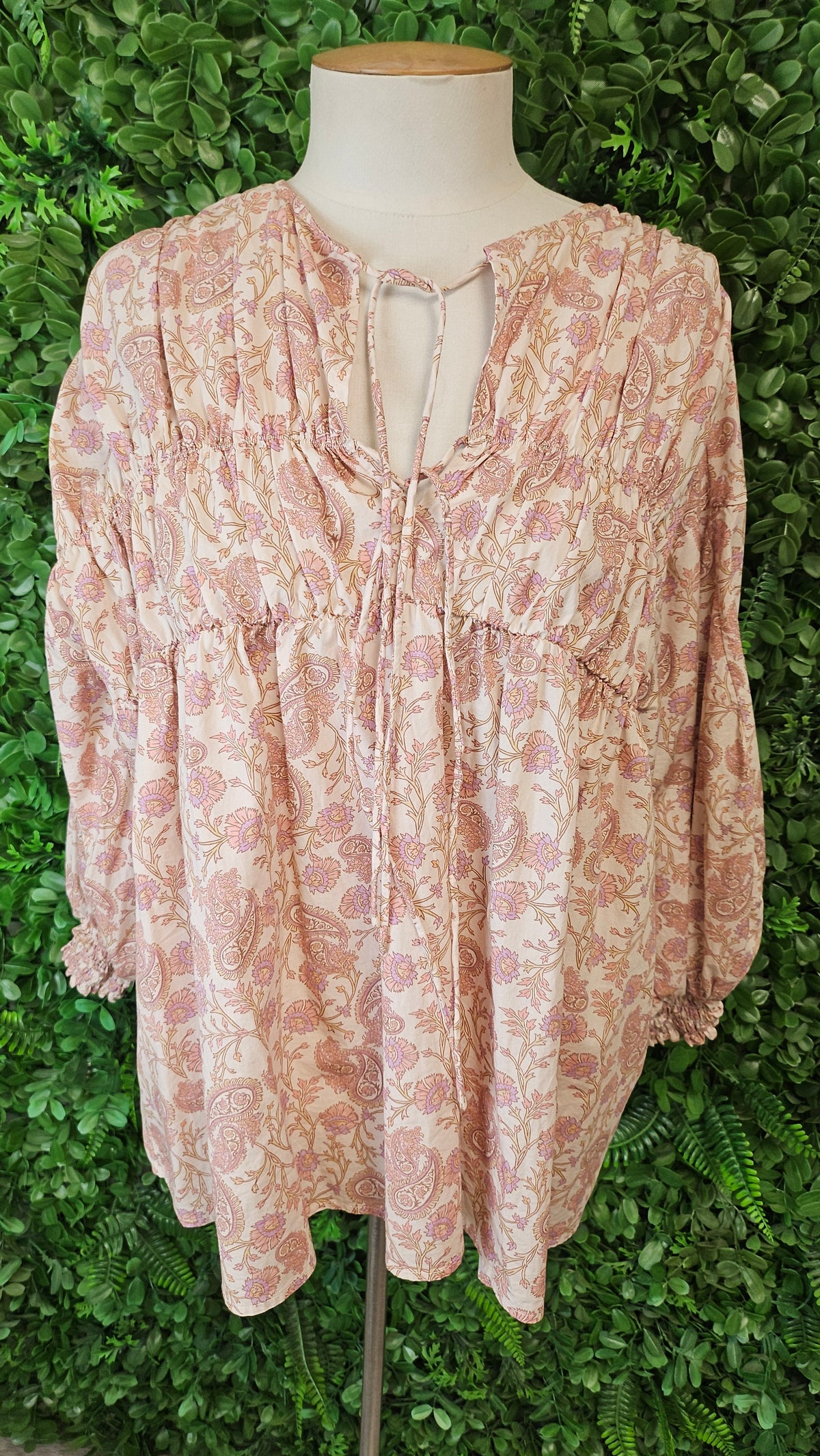 Kinney Print Gathered Blouse (10-12)