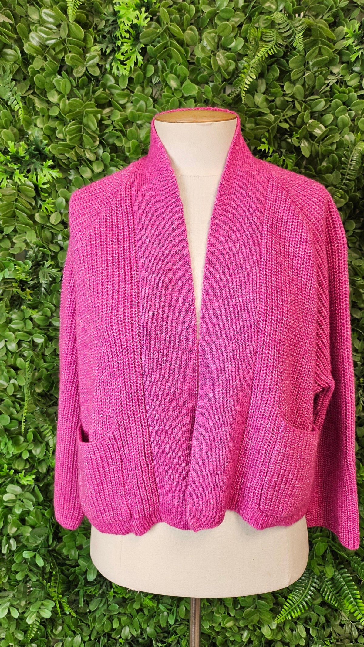 Hello Friday Fushia Crop Cardigan (12-18)