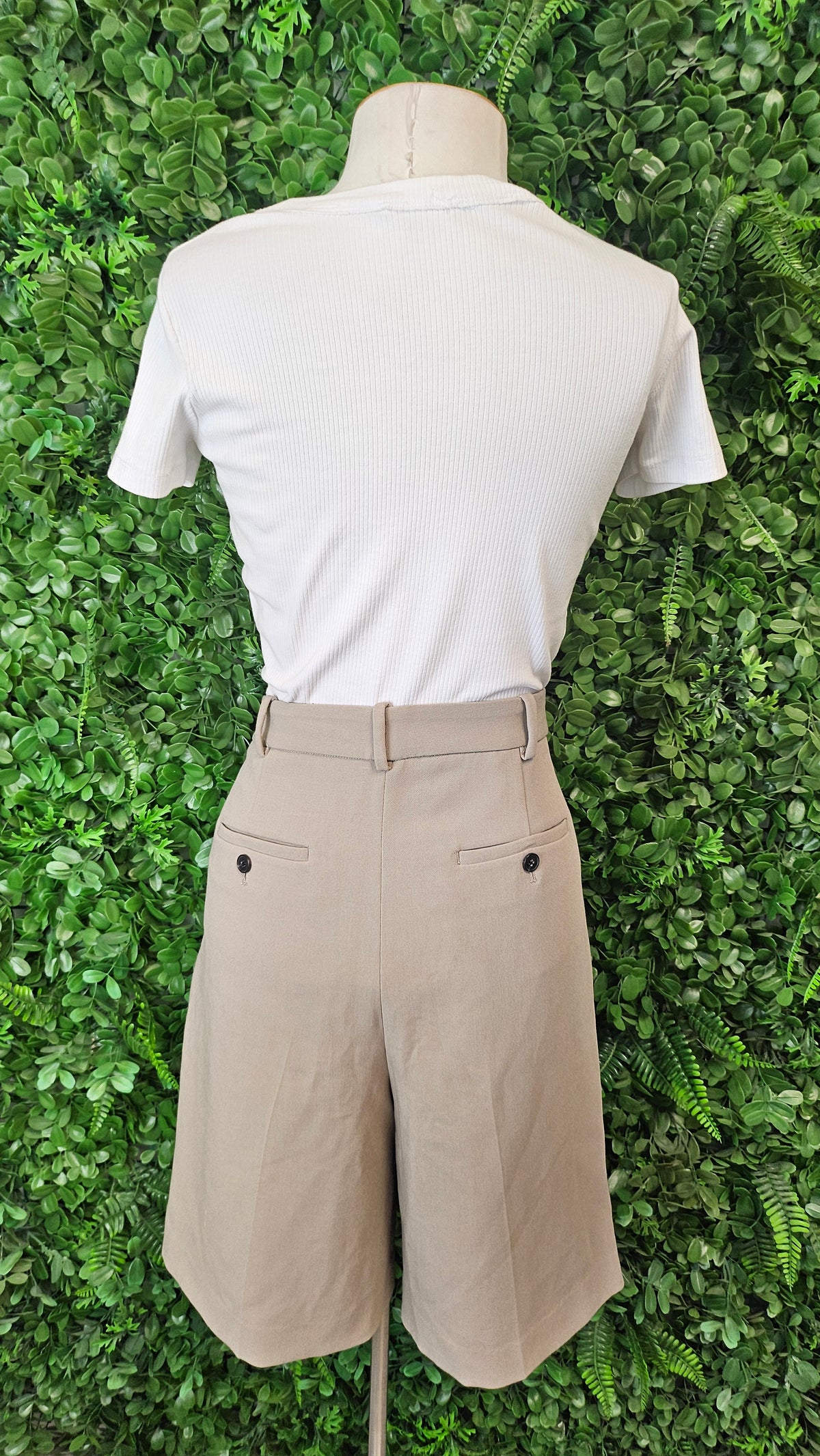 Zara Taupe Pleat Front Shorts (12)