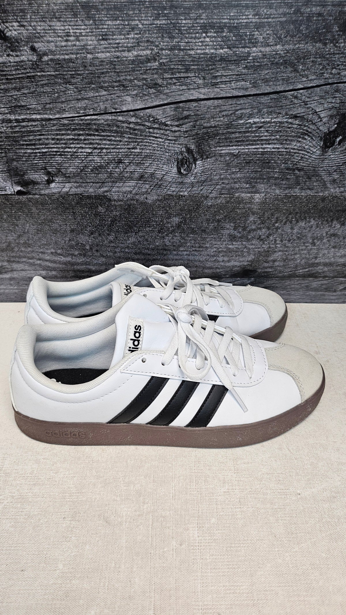 Adidas White VL Court Sneaker (39.5)