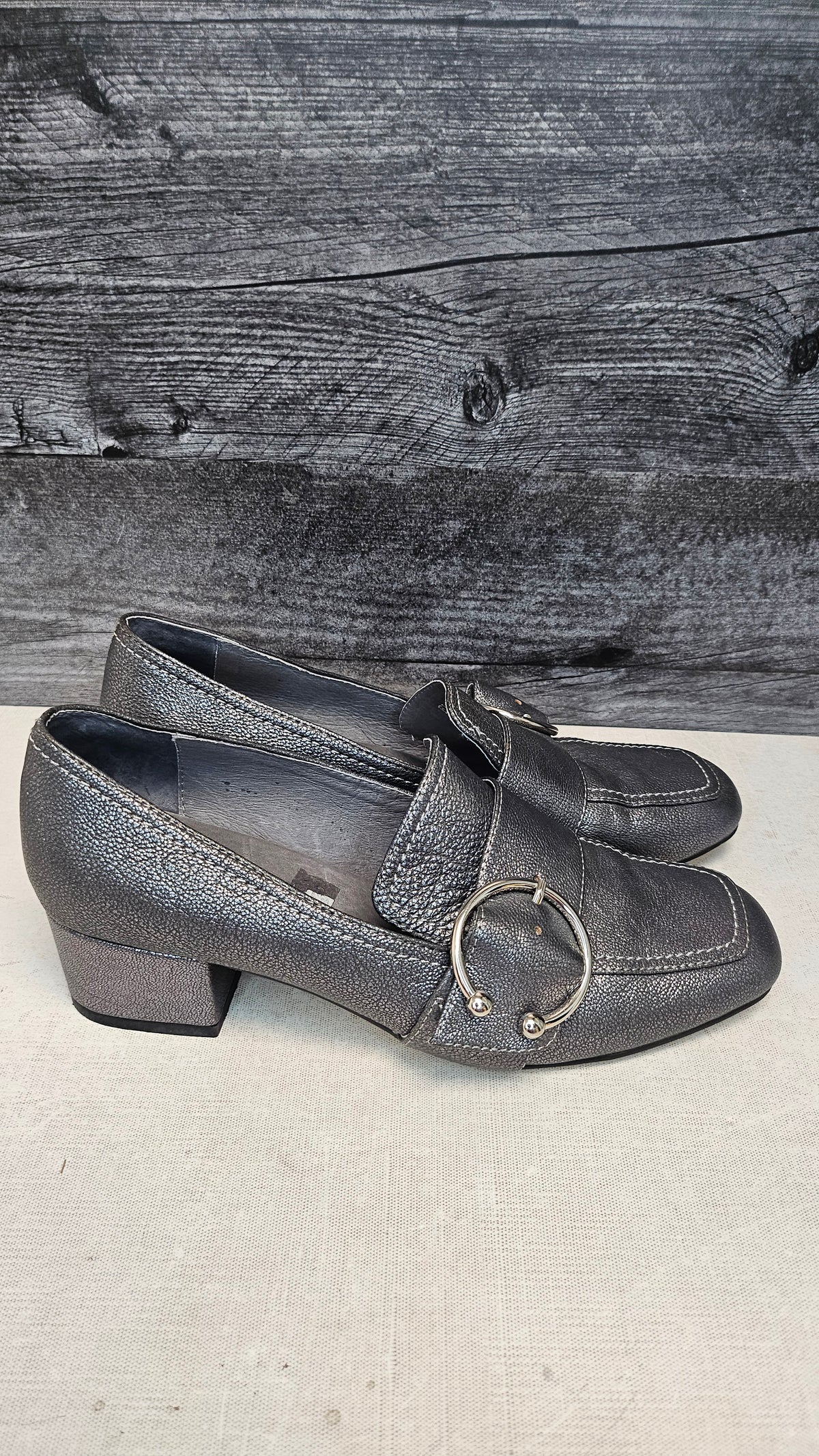 Django & Juliette Silver Buckle Loafer (39)
