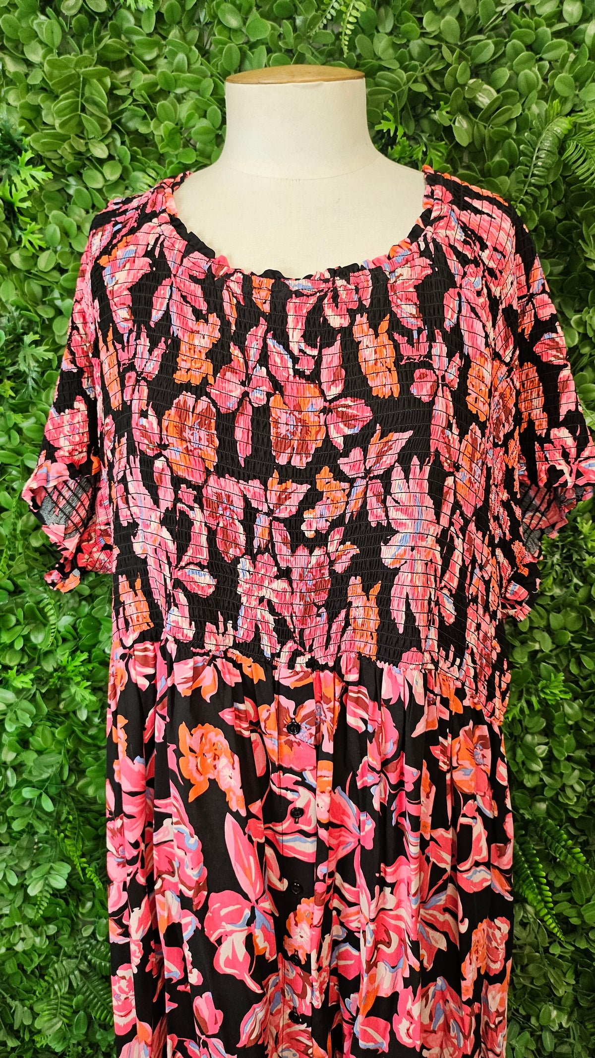 K+K Floral Shirred Bodice Dress (24)
