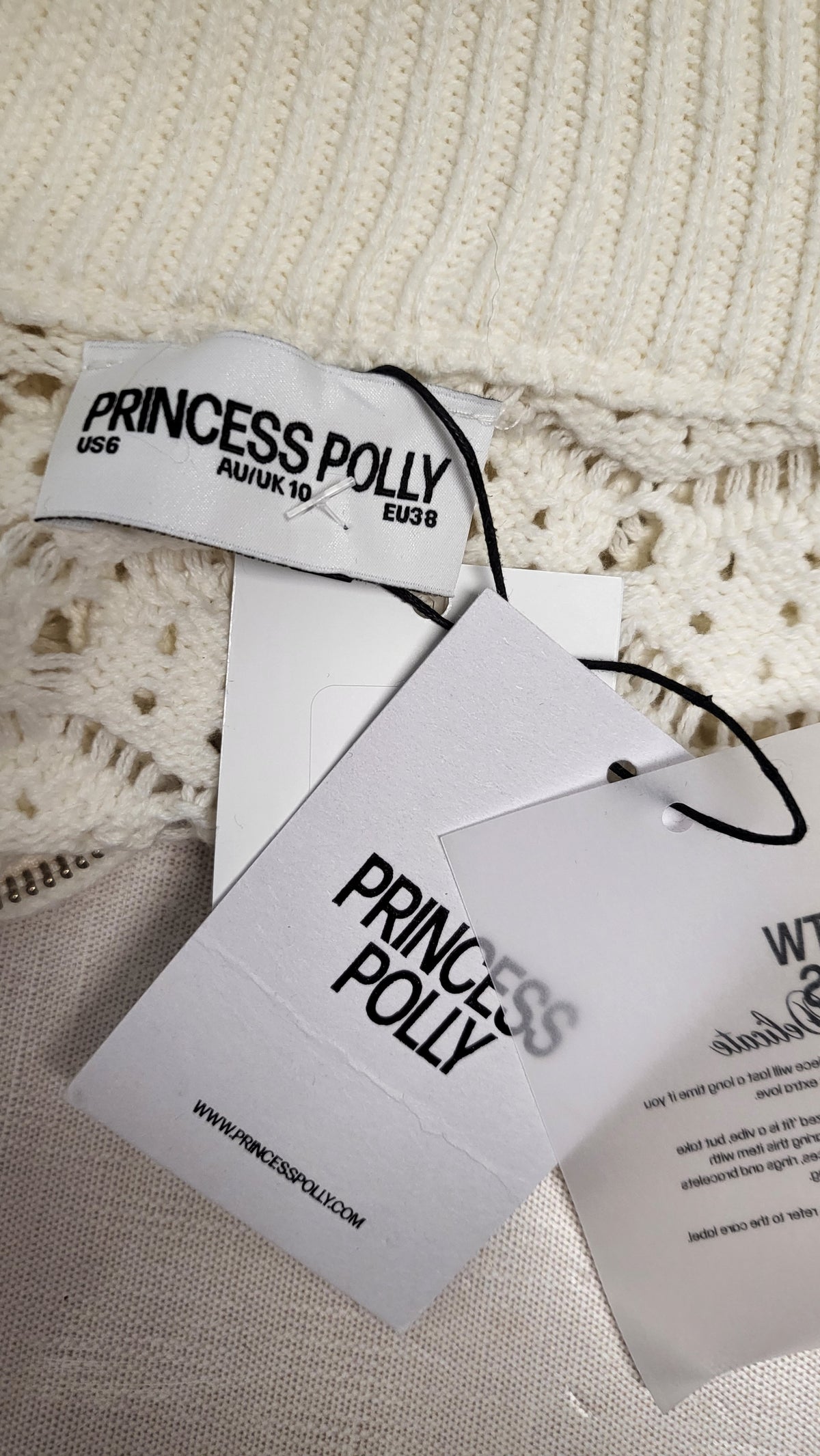 Princess Polly Cream Sirena Zip Knit BNWT (10)