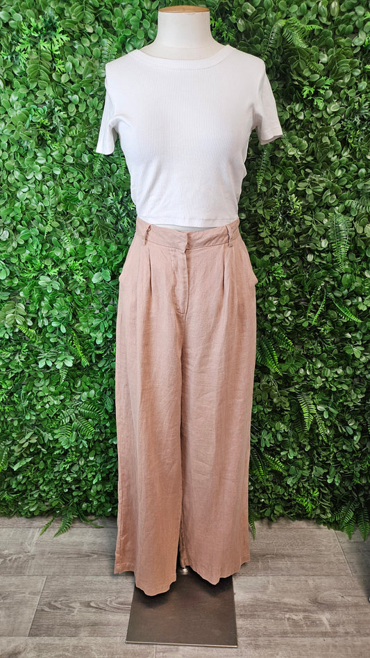 White Closet Mink Wide Leg Linen Pant (8)