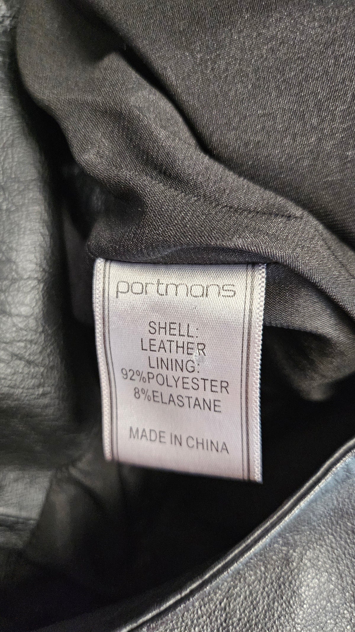 Portmans Black Leather Mini Skirt (14)