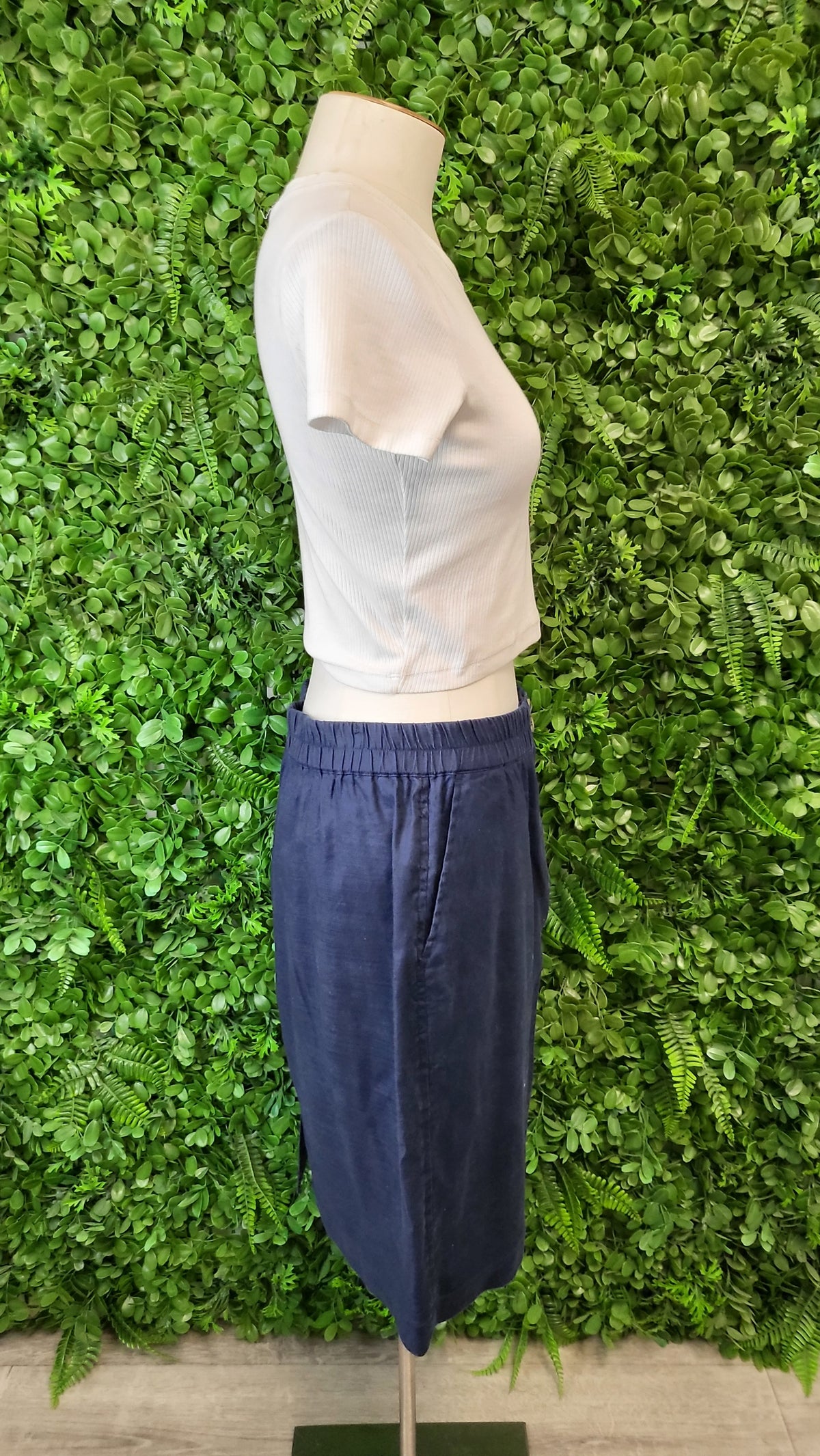 Trenery Navy Linen Blend Skirt (12)