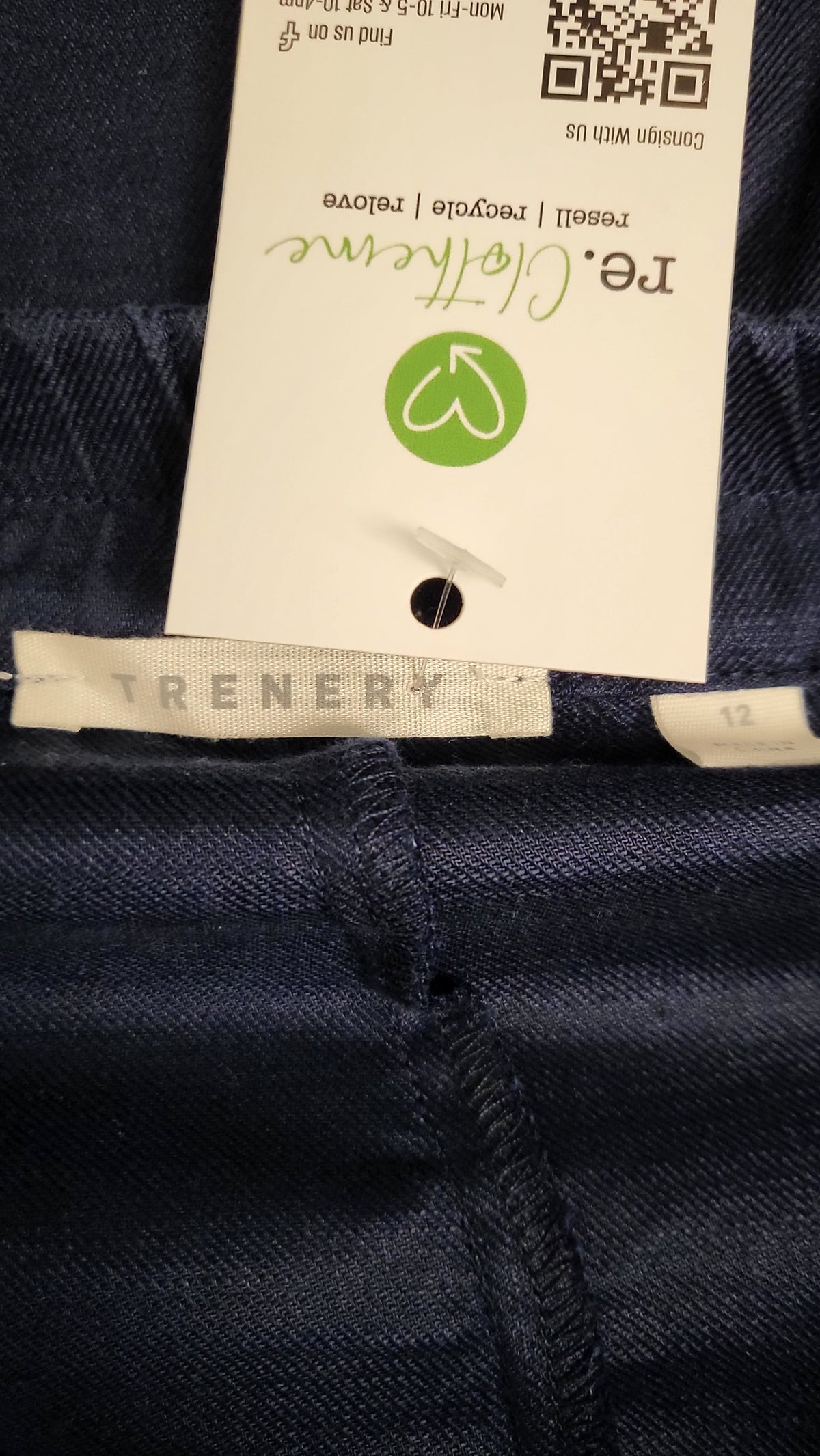 Trenery Navy Linen Blend Skirt (12)
