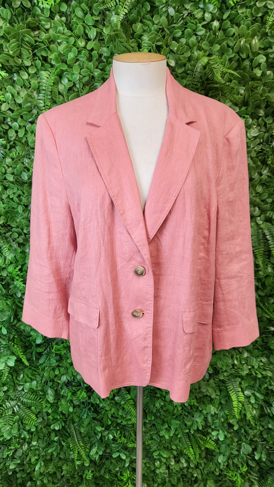 Jacquie E Apricot Linen Blazer (16)