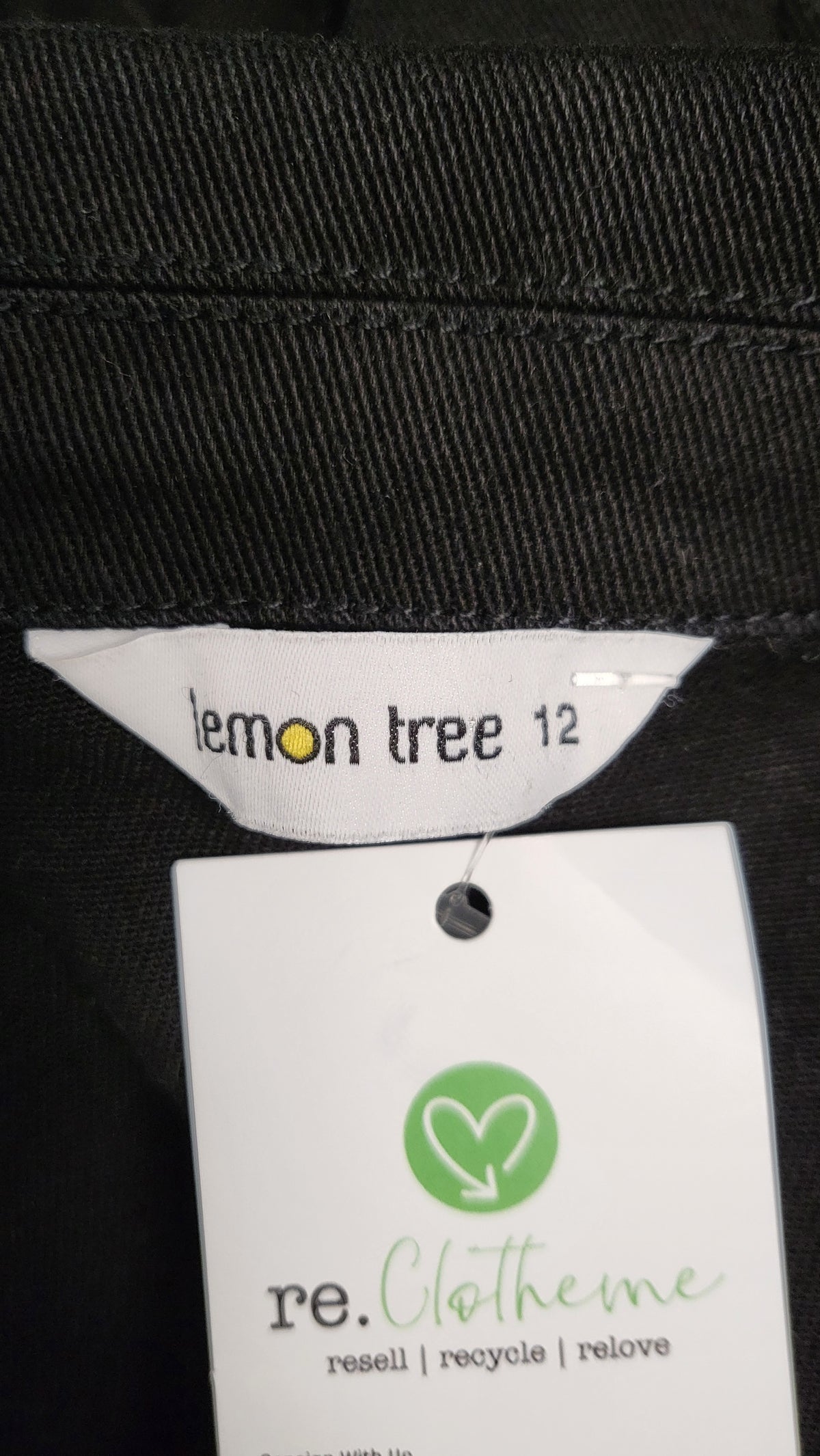 Lemon Tree Black Frill Hem Denim Jacket (12)