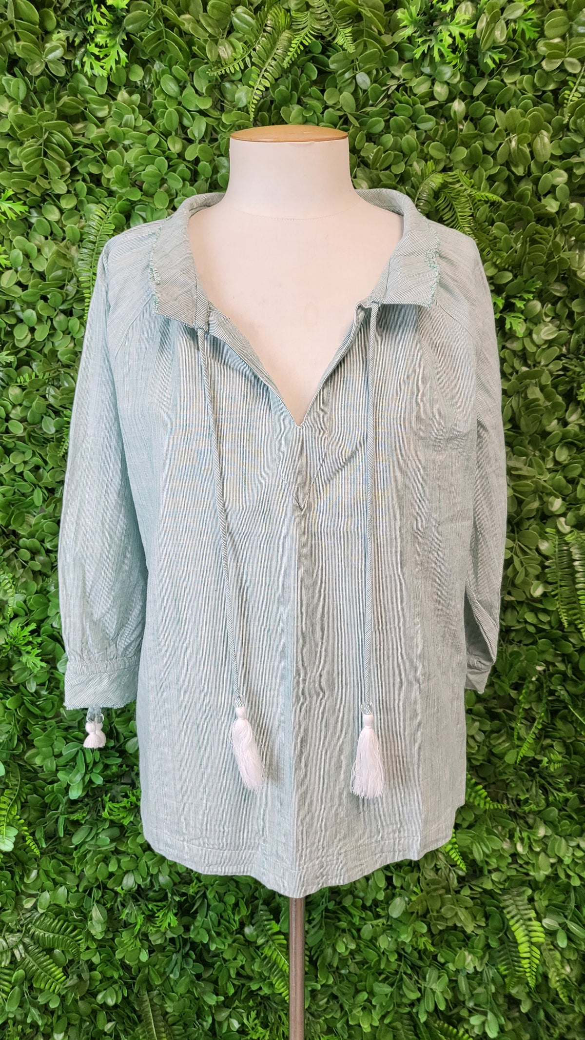 Betty Basics Green Cotton Blouse (8)