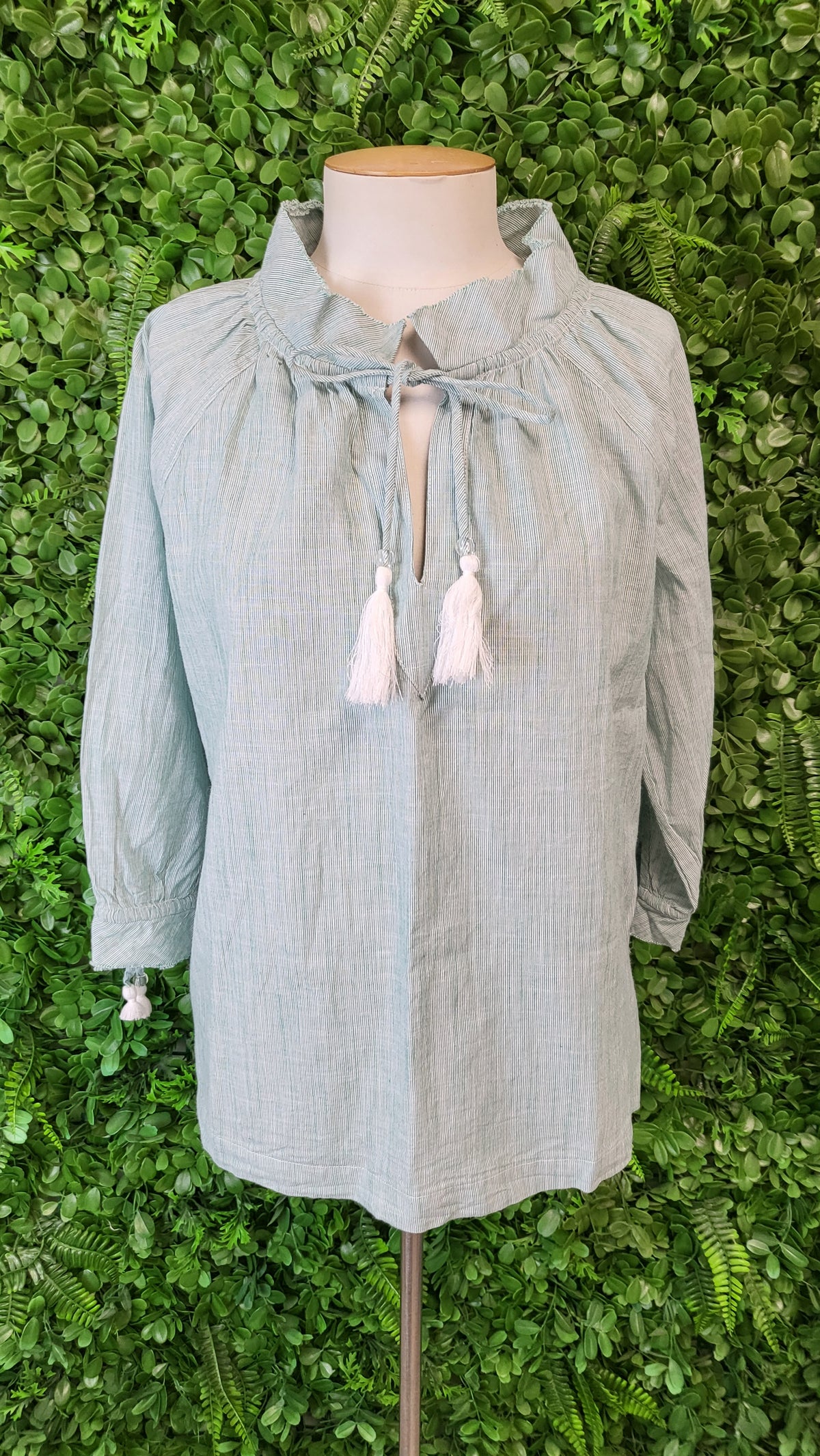 Betty Basics Green Cotton Blouse (8)