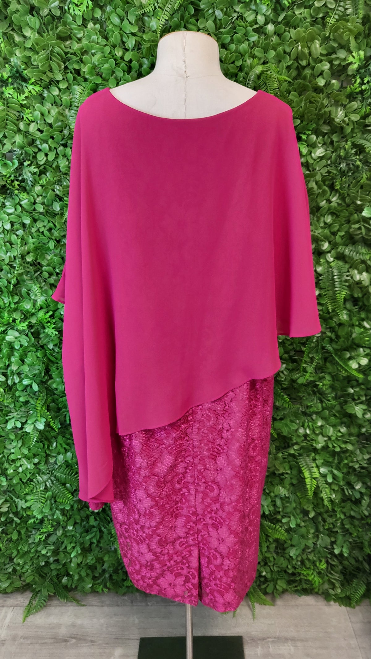Sara Pink Lace Cape Dress (22)