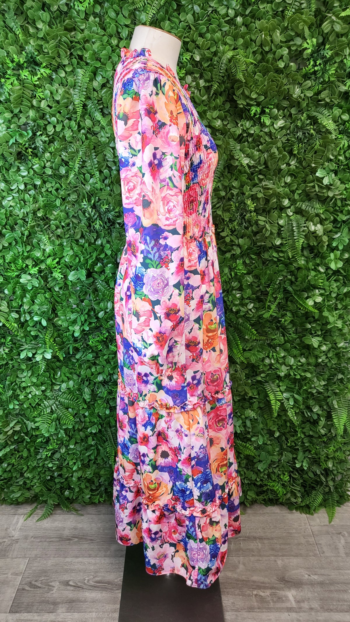Augustine Floral Shirred Maxi Dress (10)