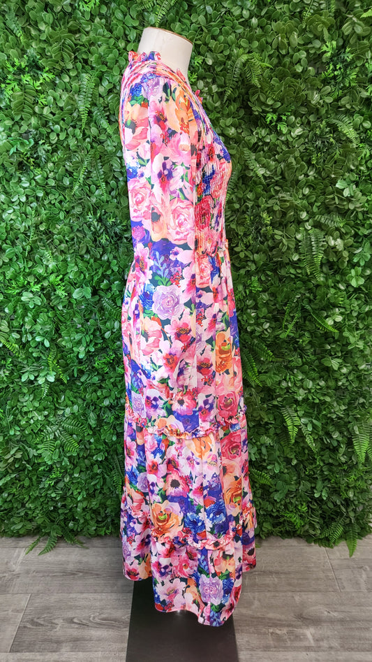 Augustine Floral Shirred Maxi Dress (10)