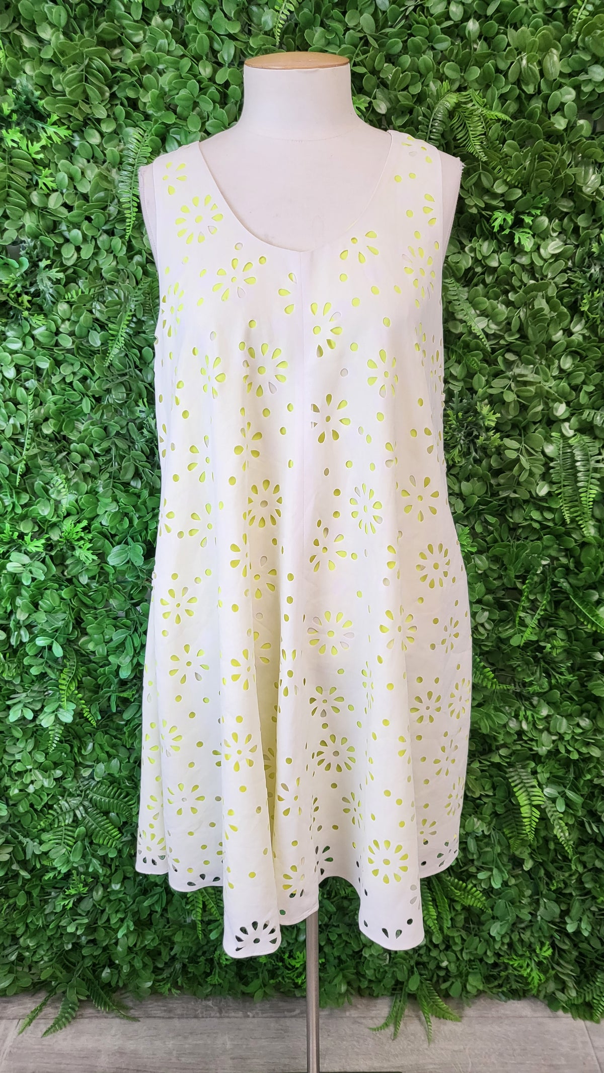 Cooper Cream/Lime The Lazer Edge Dress (10)