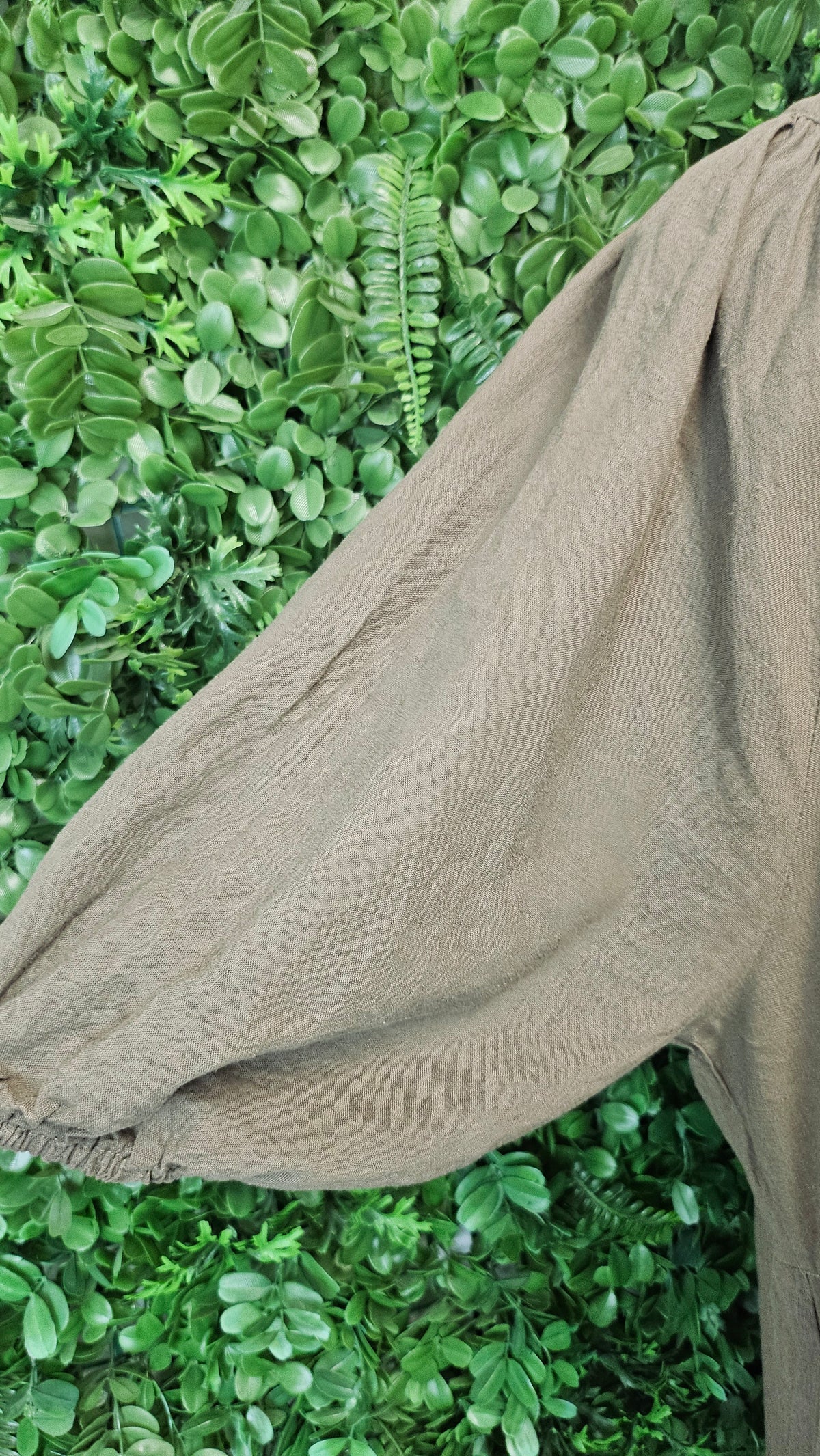 Cali & Co Olive Tiered Linen Dress (16)