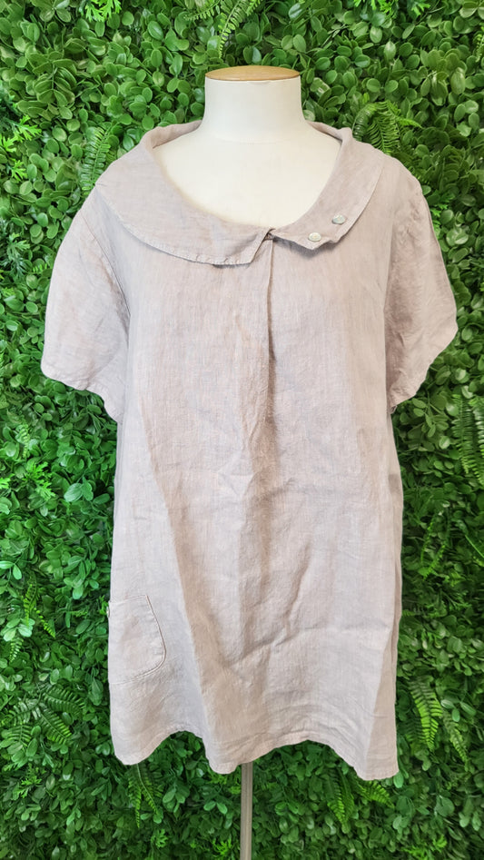 Love Linen Taupe Linen Top (16)
