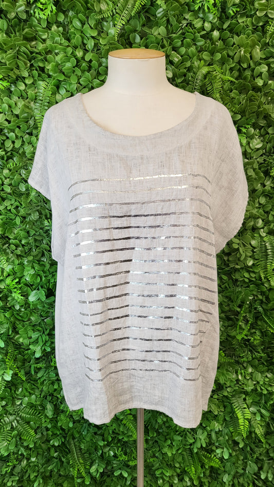 Amici Grey Linen Foil Top (14)