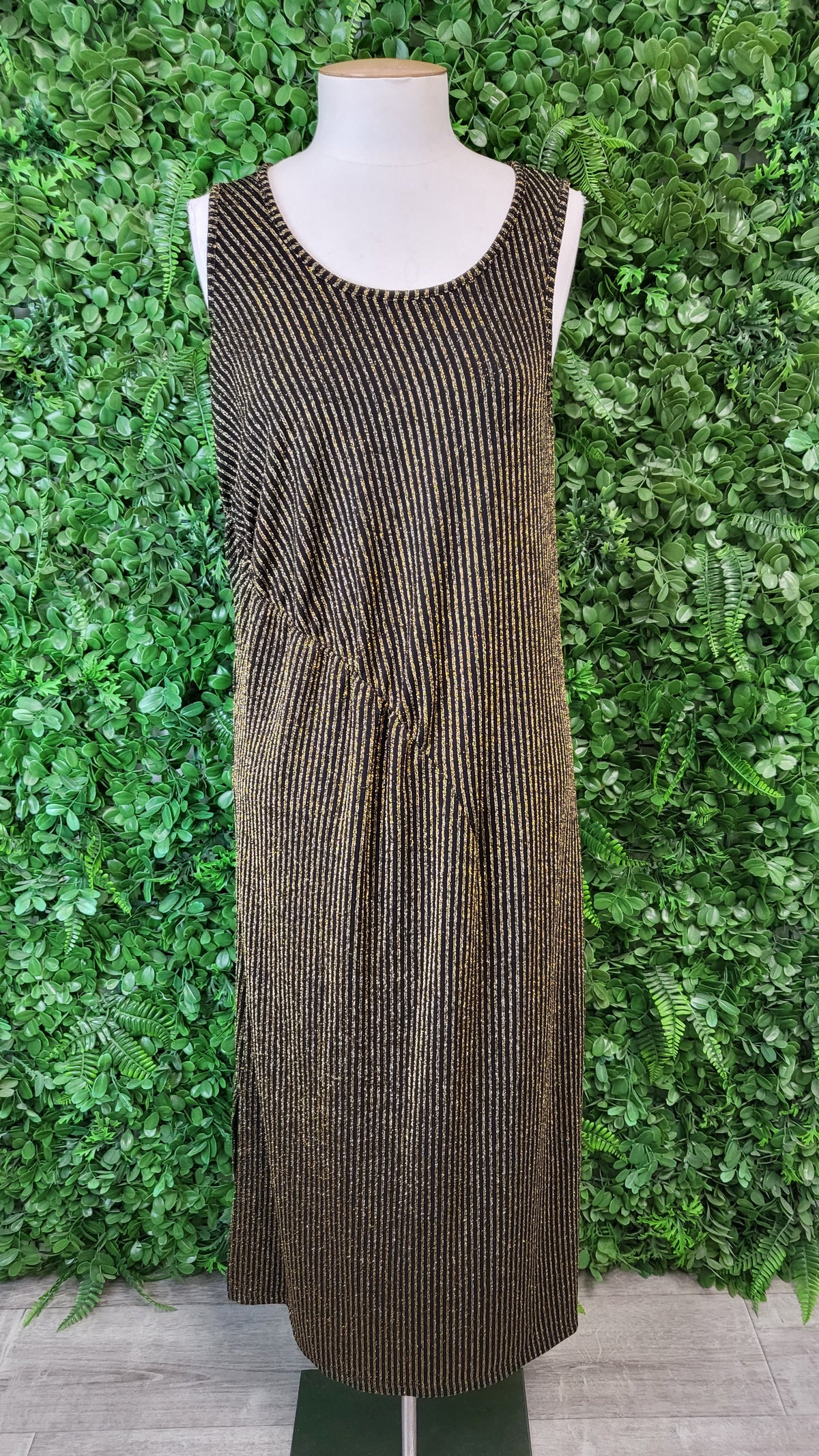 Amaya Gold Sparkle Lurex Dress (10)