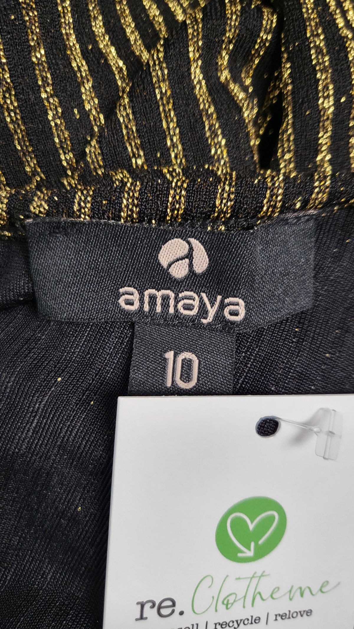 Amaya Gold Sparkle Lurex Dress (10)