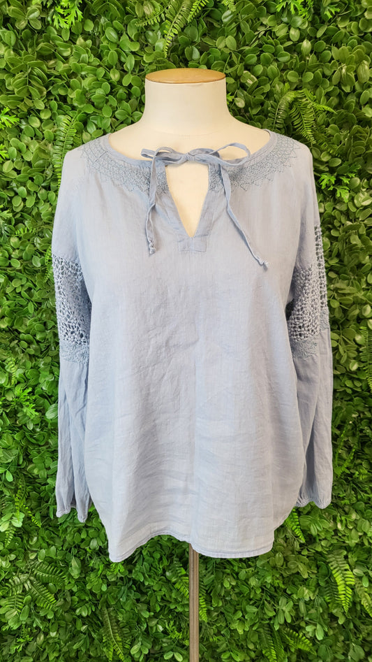 Lovestitch Blue Linen Top (10-12)
