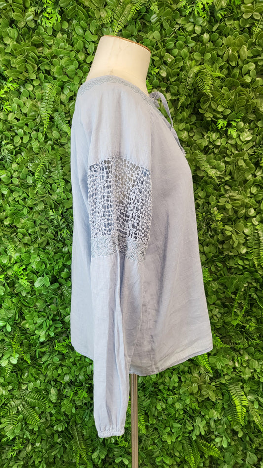 Lovestitch Blue Linen Top (10-12)