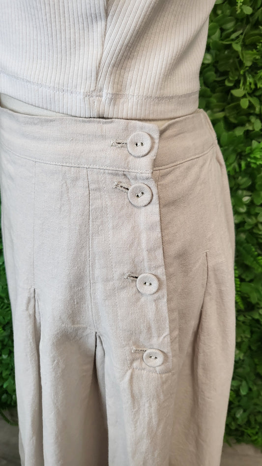 Studio Clip Oat Linen Blend Skirt (10-12)