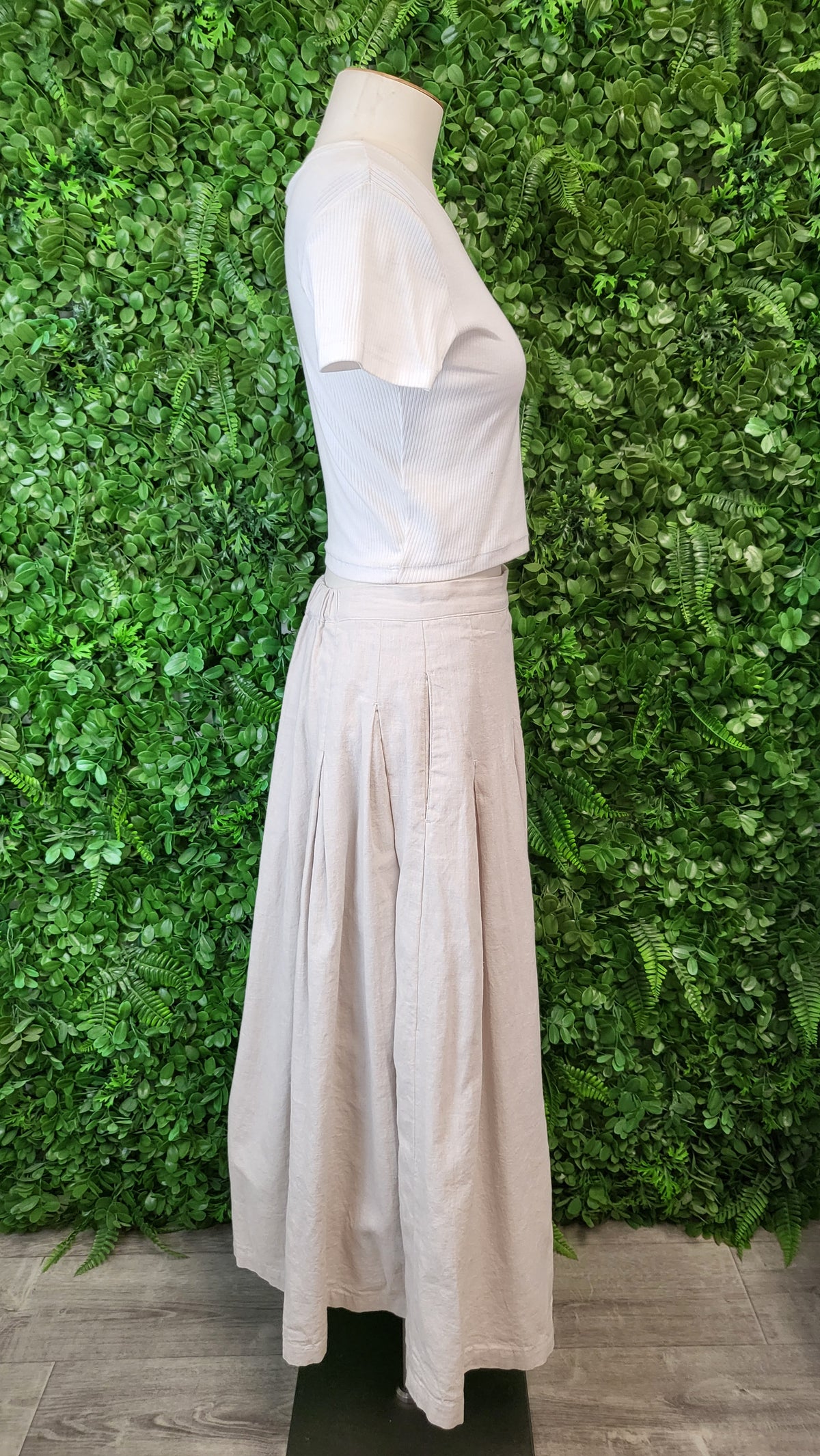 Studio Clip Oat Linen Blend Skirt (10-12)