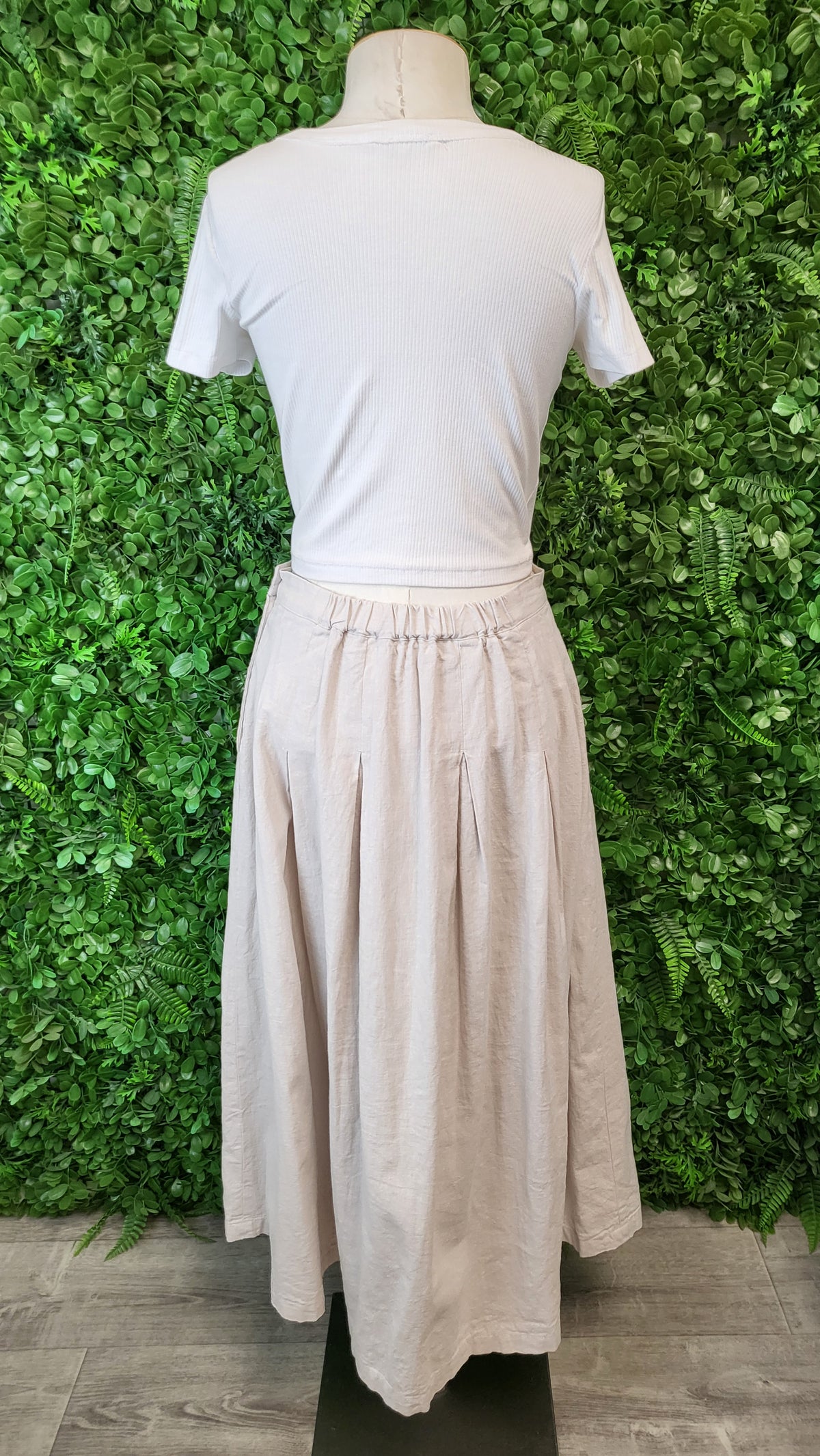 Studio Clip Oat Linen Blend Skirt (10-12)
