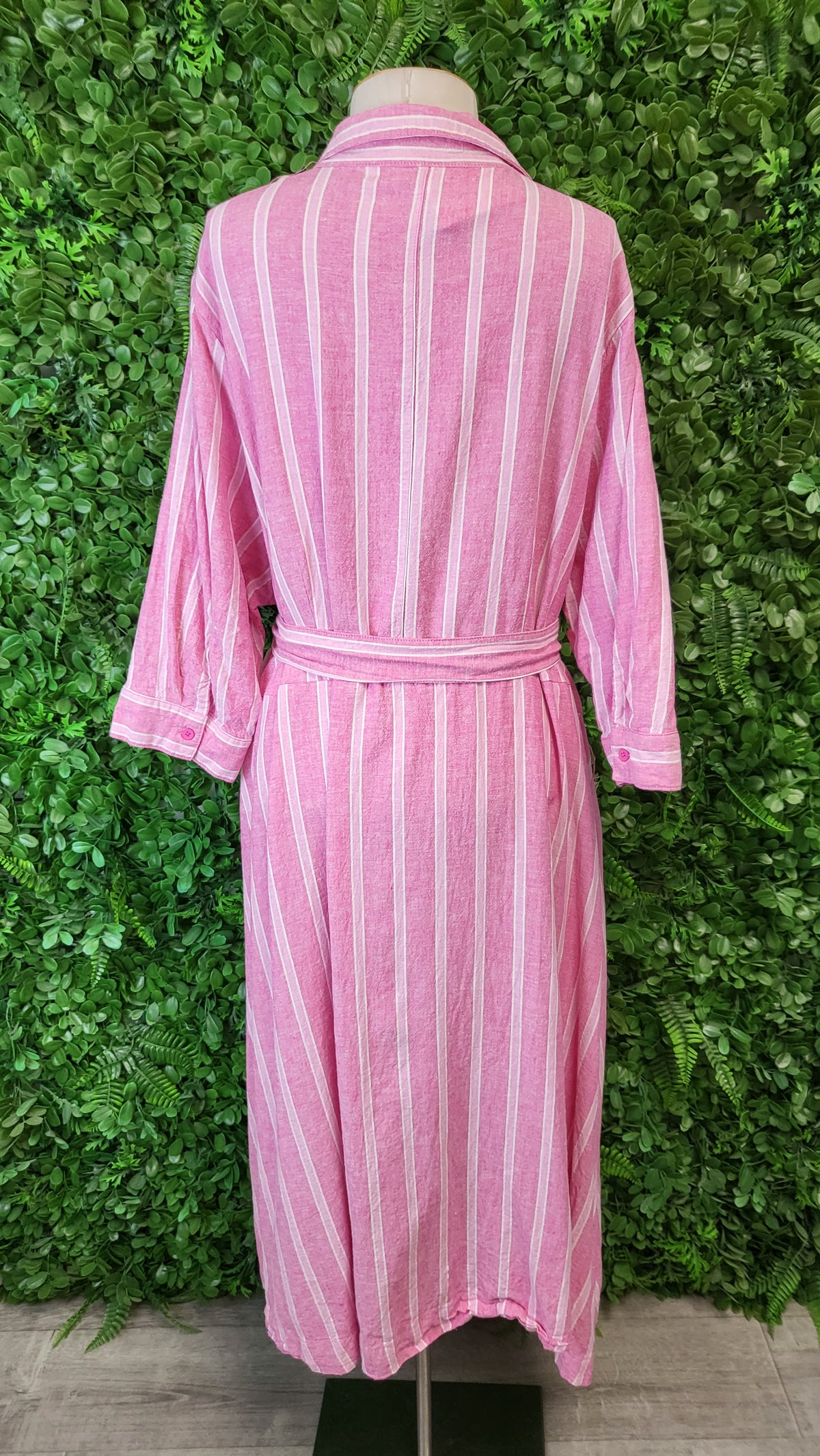 Avella Pink Stripe Shirt Dress (20)
