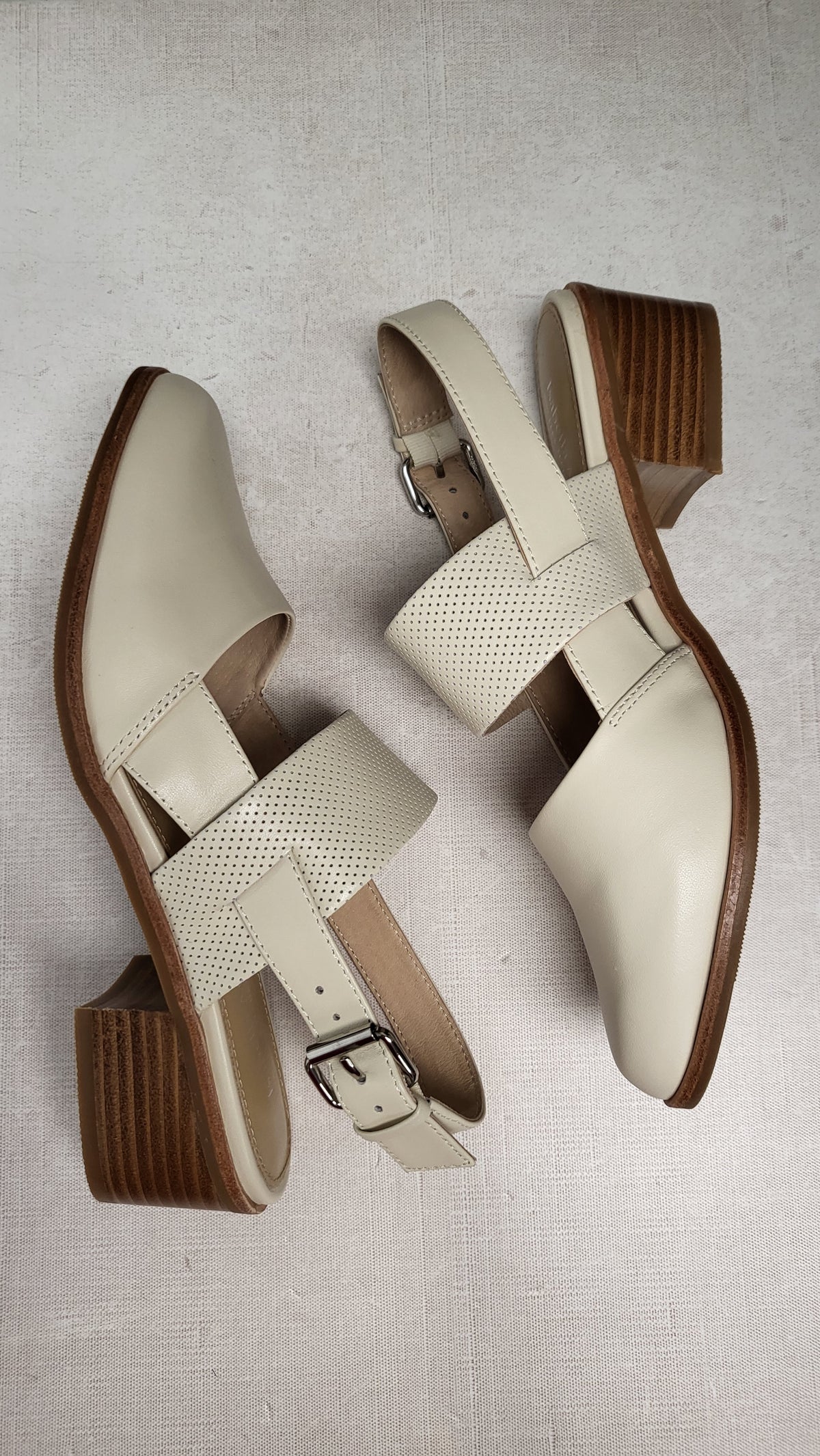 Isabella Anselmi Cream Leather Slingbacks BNWT (38)