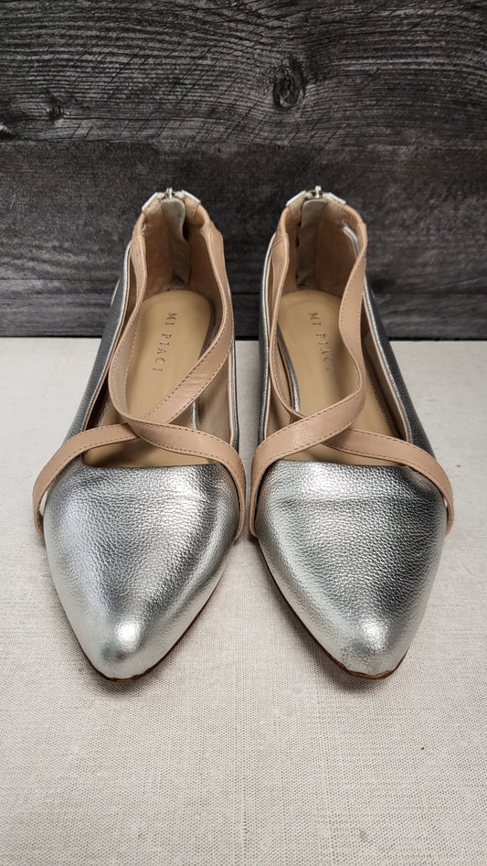 Mi Piaci Silver Ballet Flats (40)