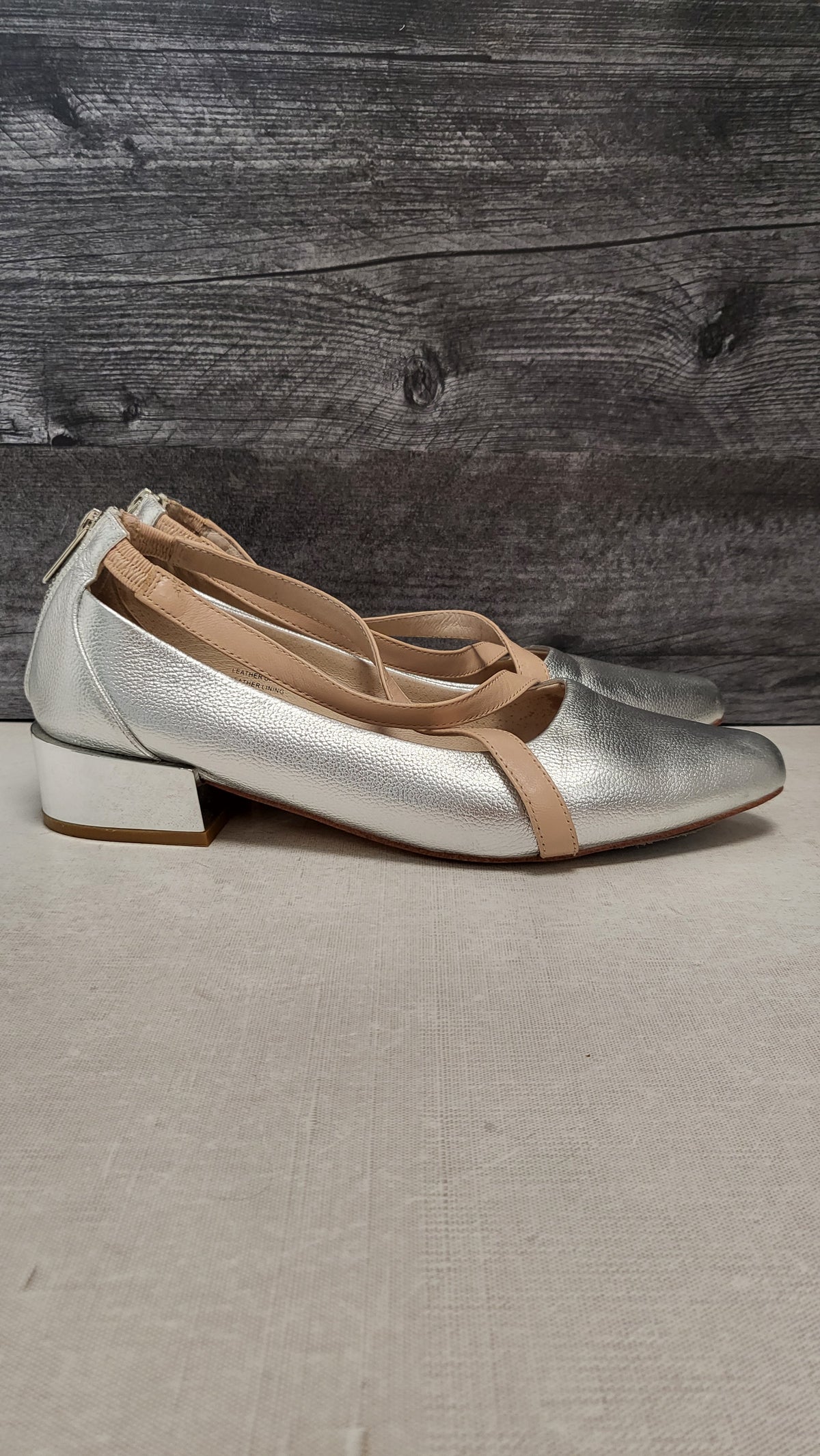 Mi Piaci Silver Ballet Flats (40)