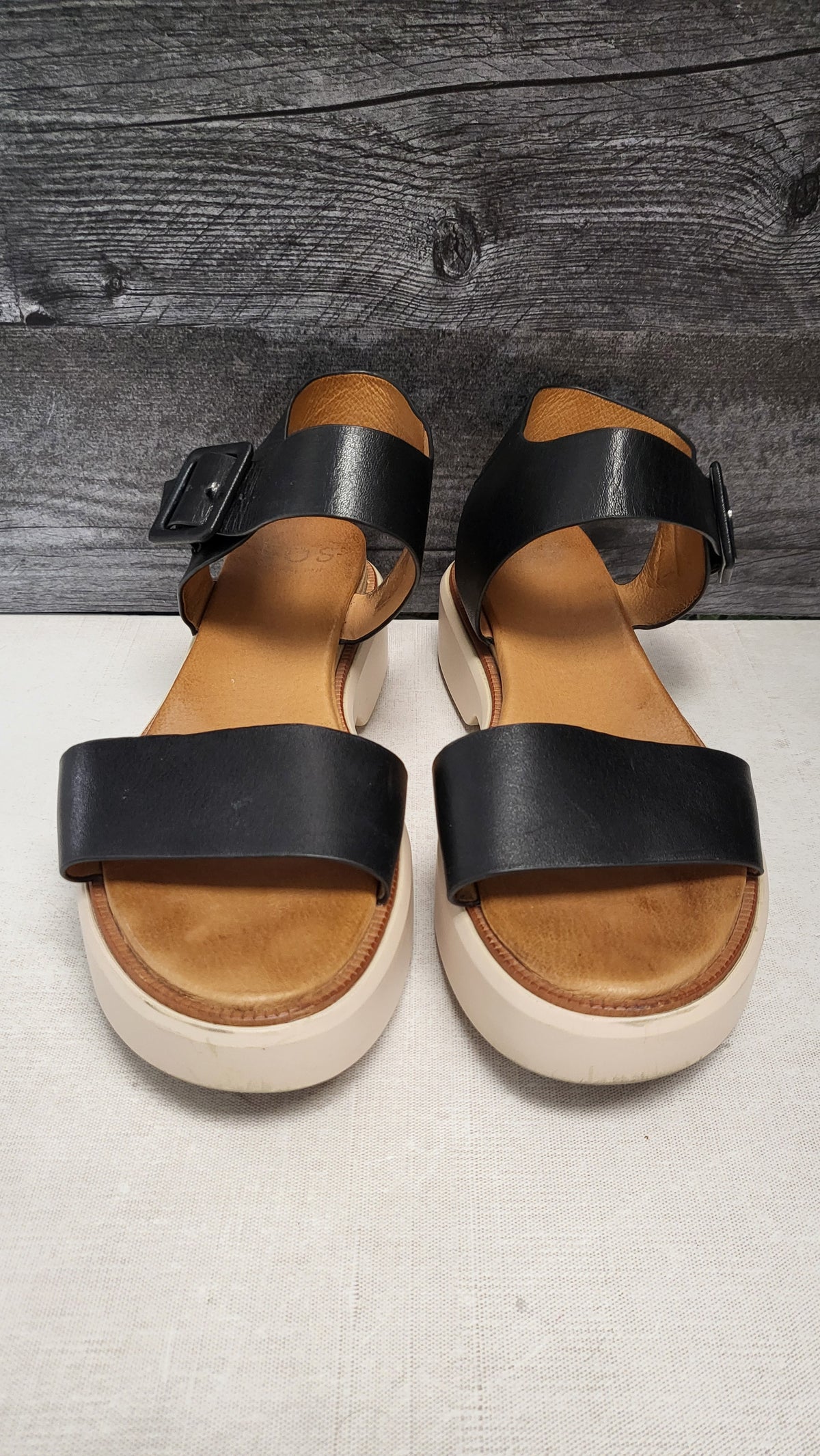 Eos Black Briar Leather Sandals (41)