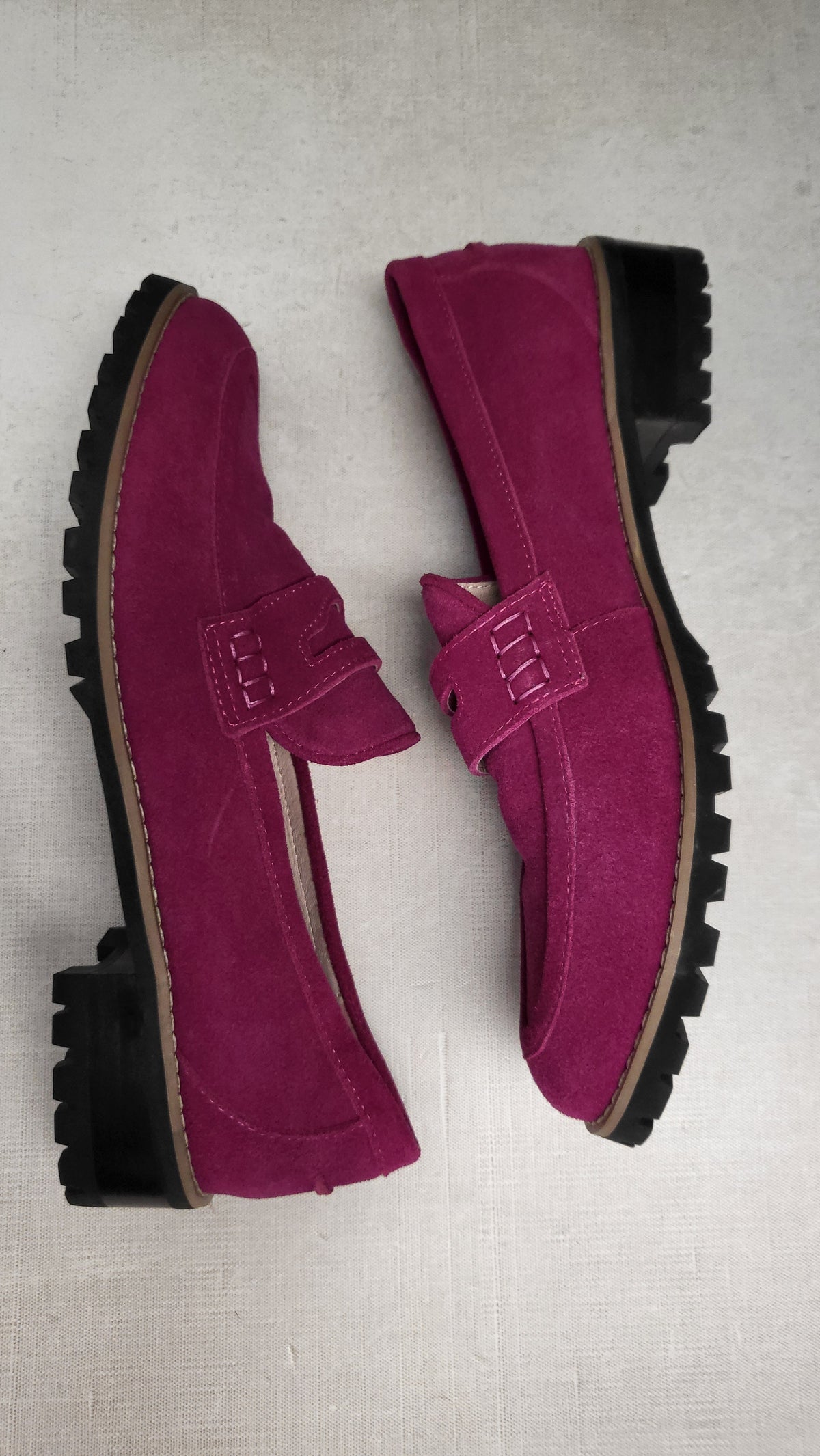 Andrea Biani Fushia Suede Loafers (40)