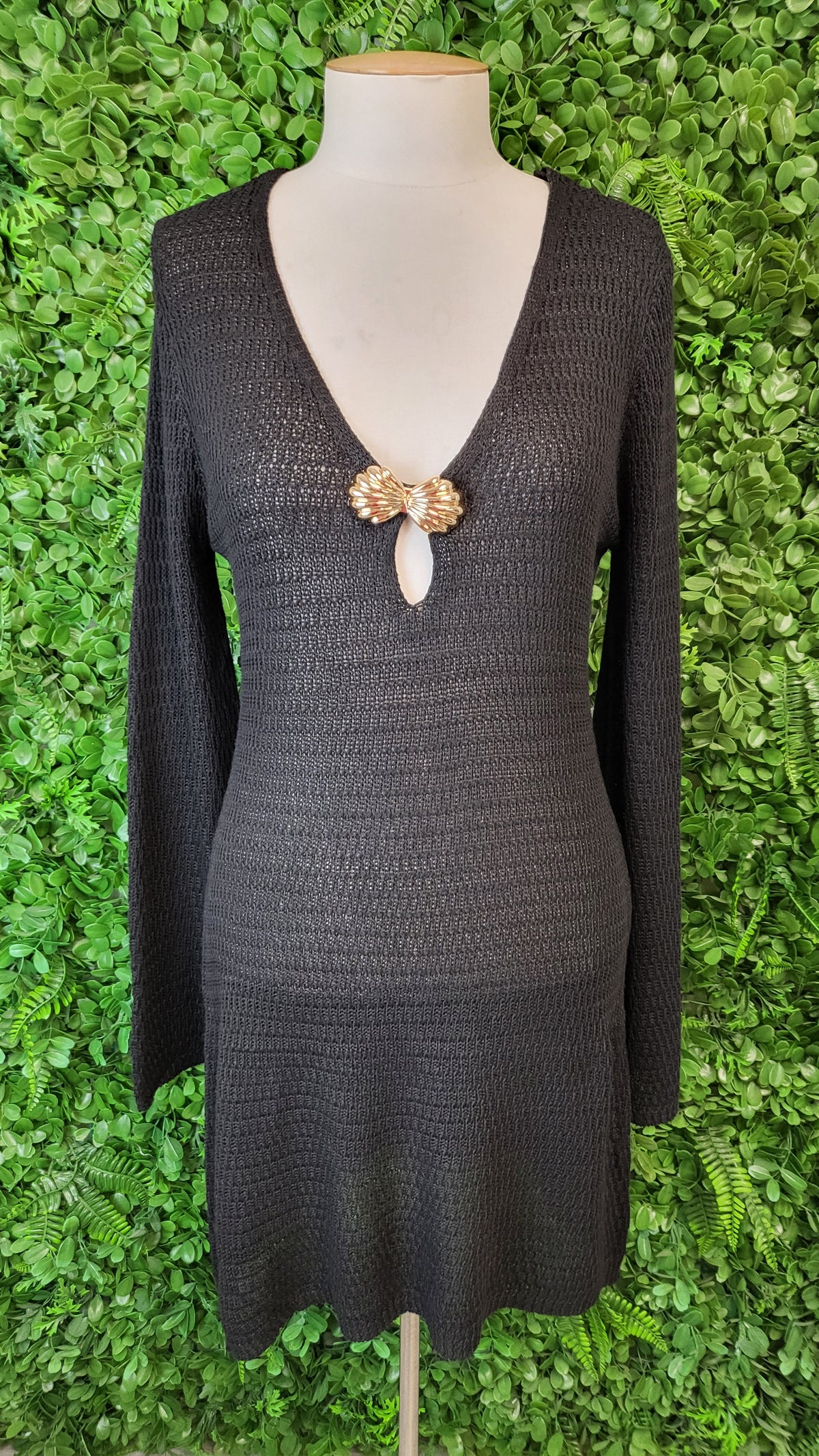 By Frankie Black Shell Knit Dress BNWT (12)